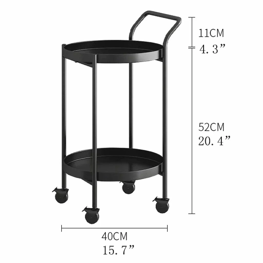 Carrito redondo de metal con ruedas, elegante carrito de bebidas para bebidas, aperitivos y servir decorativos, solución de almacenamiento de bar para el hogar móvil