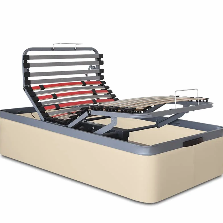 VentadeColchones - Canapé Articulado Abatible de Gran Capacidad con Mando Inalámbrico + App Móvil, Polipiel Crudo, Medida 90 x 190 cm