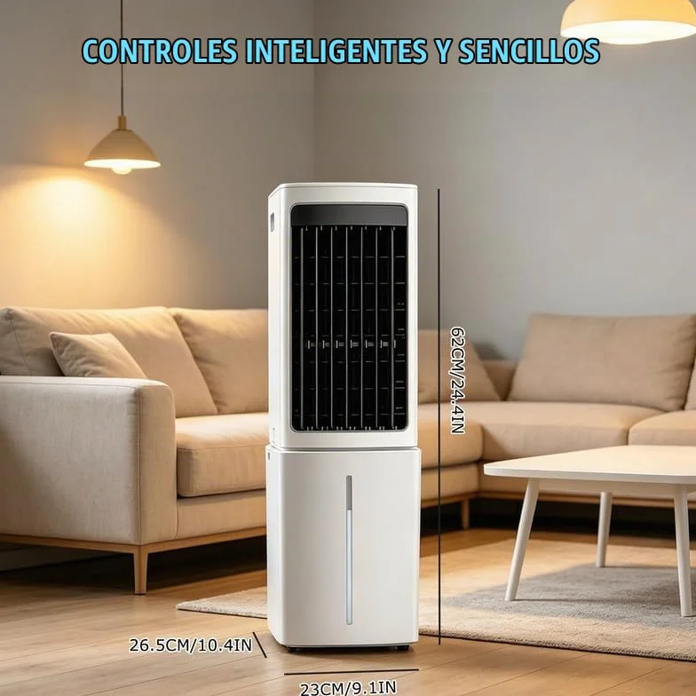 12L Enfriador De Aire PortáTil, 3 Velocidades, Aire Acondicionado PortáTil con Control Remoto, Temporizador De 7,5h, DepóSito De Agua ExtraíBle, Climatizador Evaporativo para Casa Oficina