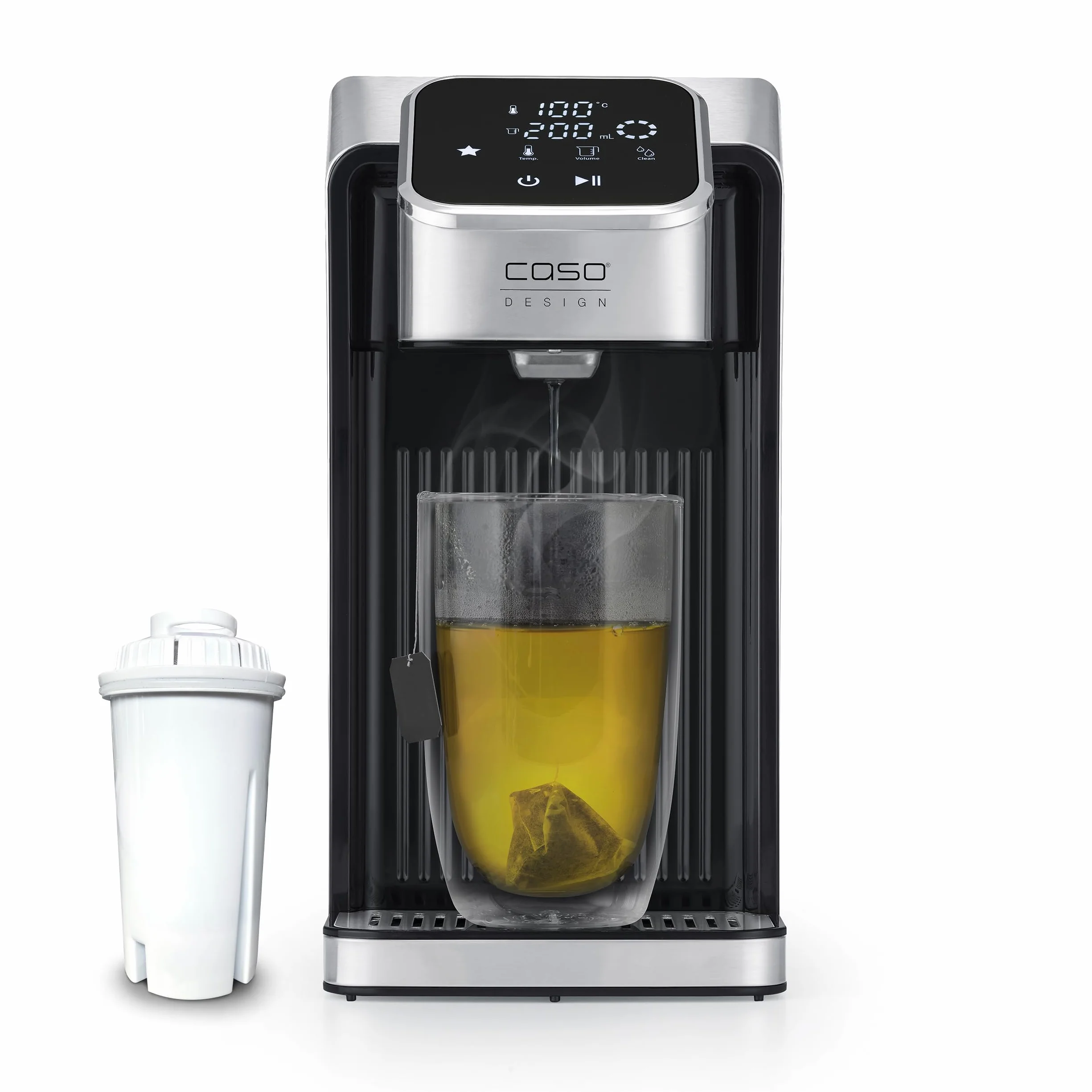 CASO HW 770 Advanced - Dispensador de agua caliente en segundos, 13 niveles de temperatura (40-100 °C), función de memoria, ahorra hasta un 50% de energía en comparación con los hervidores de agua,