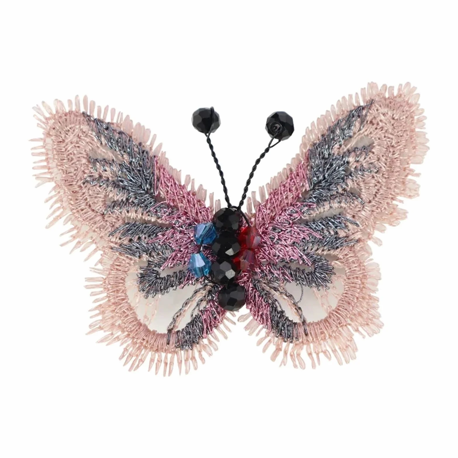 Parches de mariposa Parche de encaje mariposa bordado 30 piezas | Vestido de novia de boda, apliques de cuentas, artesanía de cuentas de costura DIY(Color-10)