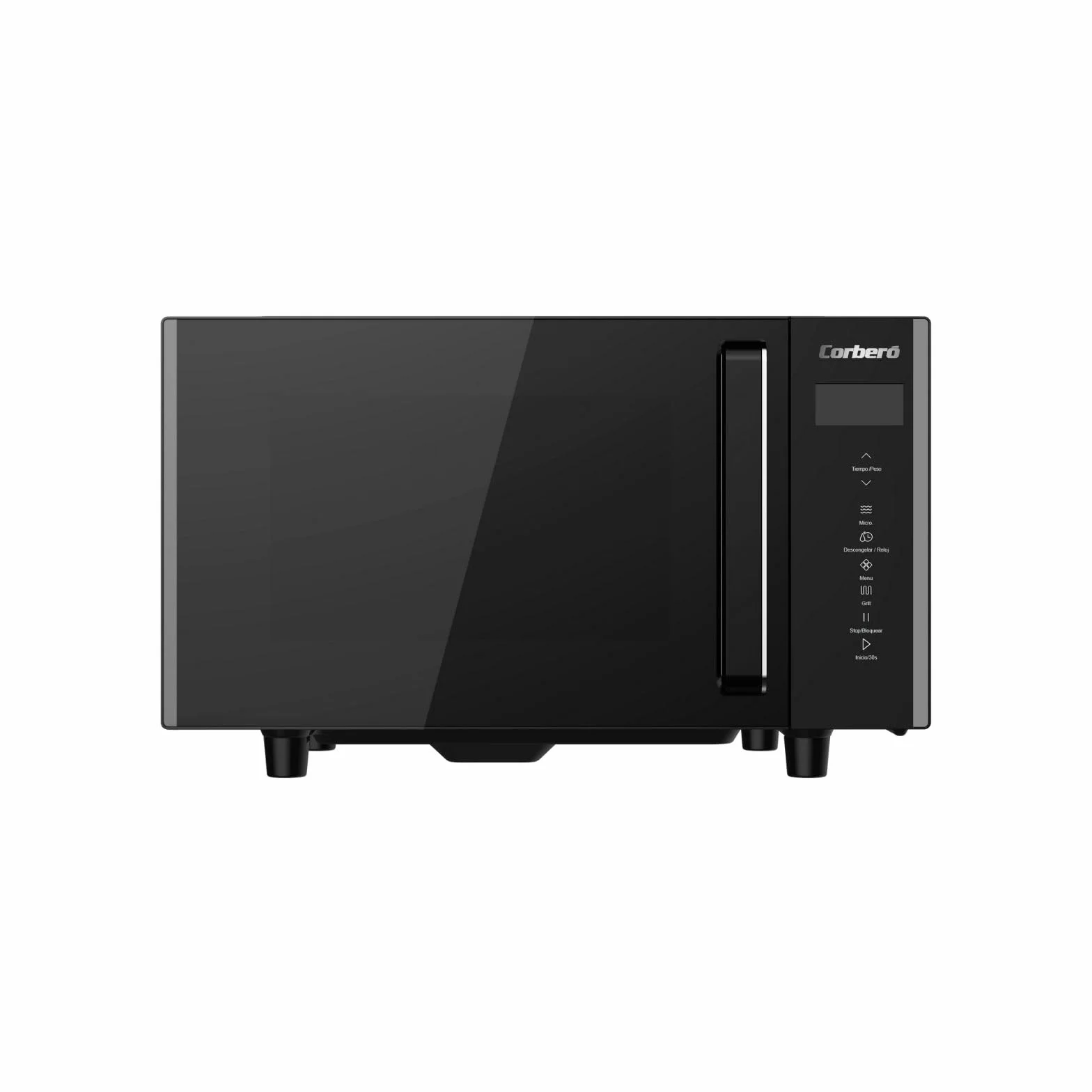 Corberó – Microondas Sin Plato Giratorio con Grill | CMICW8023DF | 23L | 800W | Auto Menú | 5 Niveles de Potencia | Digital Touch | Función Descongelar | Pizza | Negro