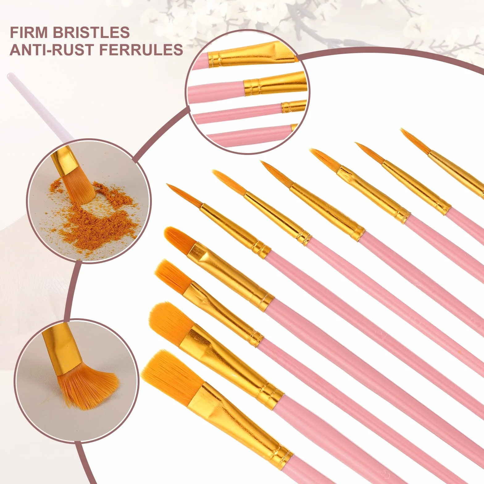 PATIKIL Juego De Pinceles para Pintura, 200Pcs Pincel De Pintura Acrílica De Pelo De Nylon para Acuarela Pintura Al Óleo Miniaturas Detalles Pintura En Roca, Rojo