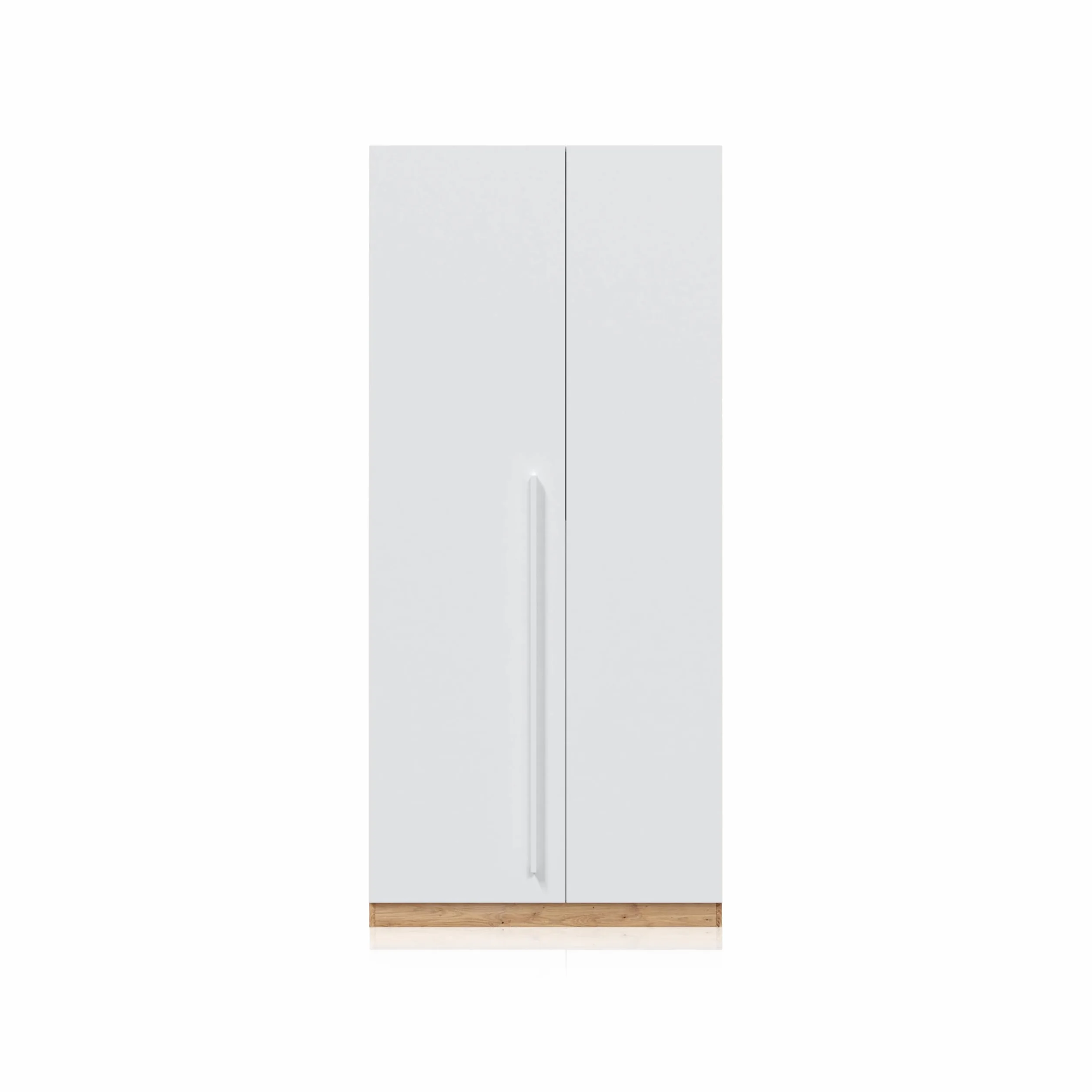 duehome | Armario Juvenil, Infantil, Armario Individual, Modelo Dess, Acabado en Color Blanco Artik y Roble Nodi, Medidas: 90 cm (Ancho) x 200 cm (Alto) x 52 cm (Fondo)