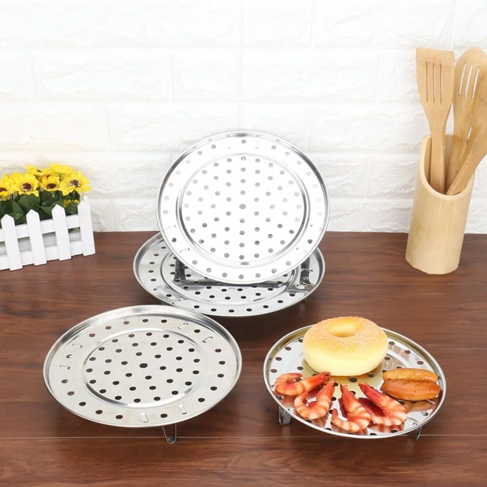 Bandeja de vapor ajustable acero inoxidable 20 cm 3 soportes desmontables para ollas sartenes