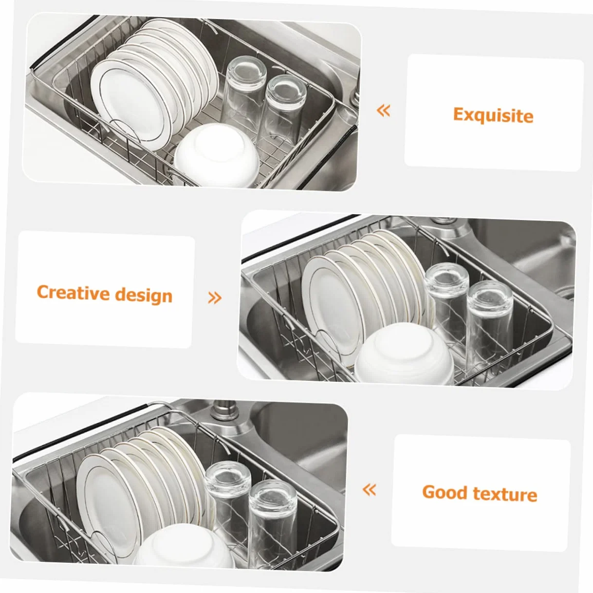 LIFKOME Escurreplatos grande expandible sobre el fregadero, escurridor de platos de cocina para ahorrar espacio para platos y cuencos, estante de secado de fregadero