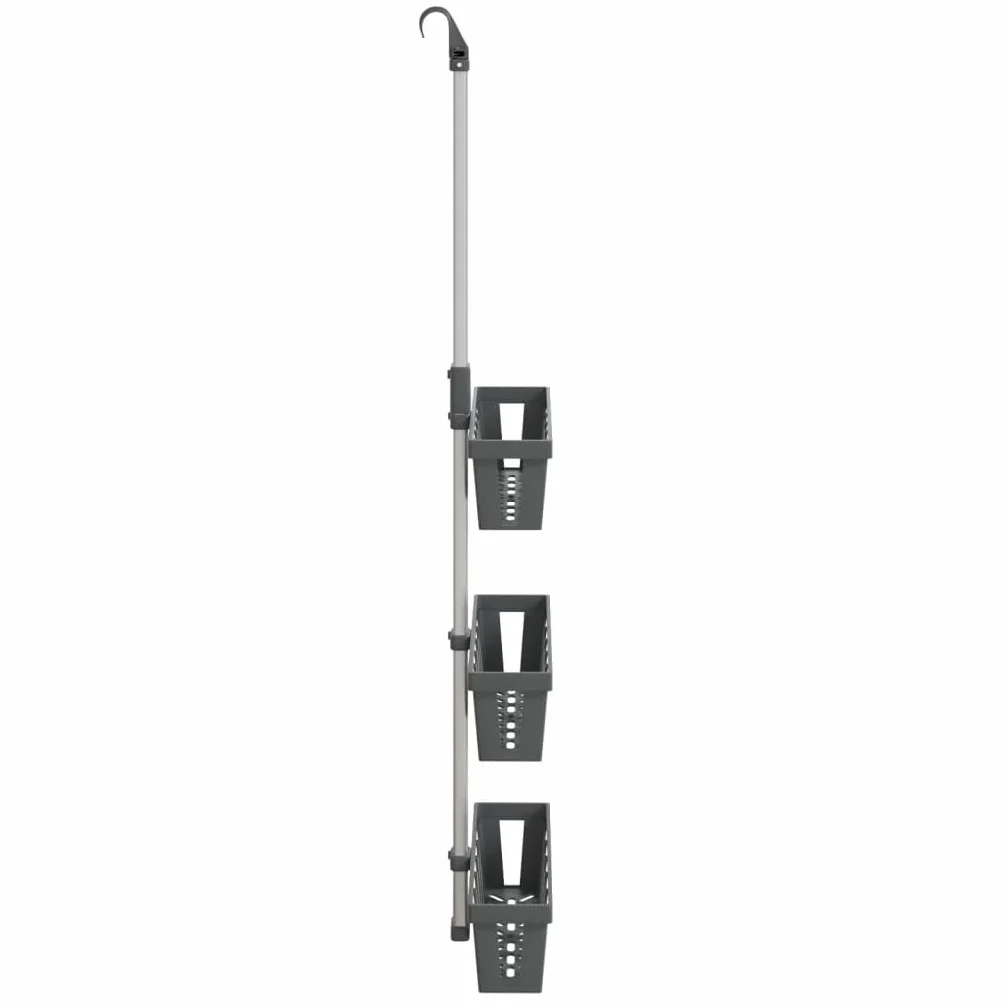 Estantería de ducha para colgar de aluminio con 3 cestas de ducha de 30 x 15 x (67-105) cm, ajustable para ducha y baño, práctico organizador con bandeja de goteo y soporte para jabón