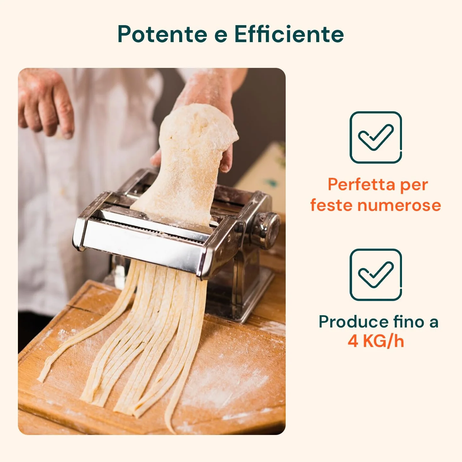 Avilia Máquina para hacer pasta eléctrica PM1650 135 W - Cuchillas intercambiables de 1 mm a 4 mm para espaguetis y tallarines - Produce hasta 4 kg de pasta por hora - Dimensiones 18 x 26 x 23 cm