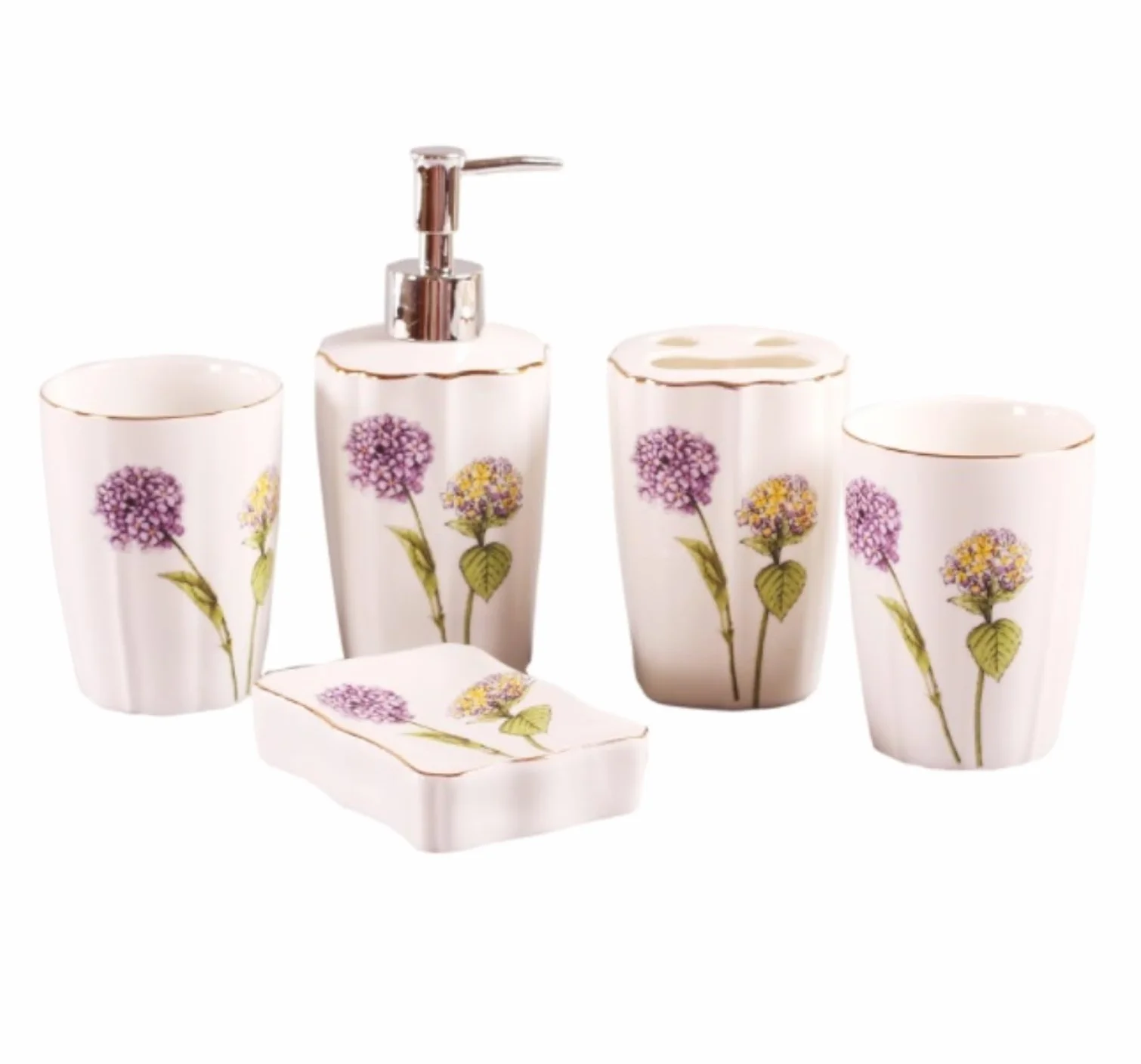 Accesorios De Baño Juego De 5 Piezas Set De Accesorios De Baño Dispensador De Jabón De Baño Soporte para Cepillo De Dientes Vaso Jabonera Set De Baño Accesorios