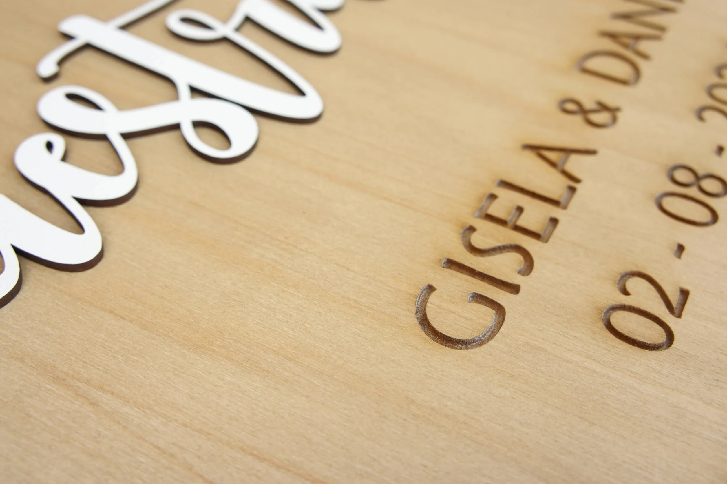 Genérico Cartel Bienvenidos a Nuestra Boda de Madera Personalizado, Medidas 60 x 40 cm