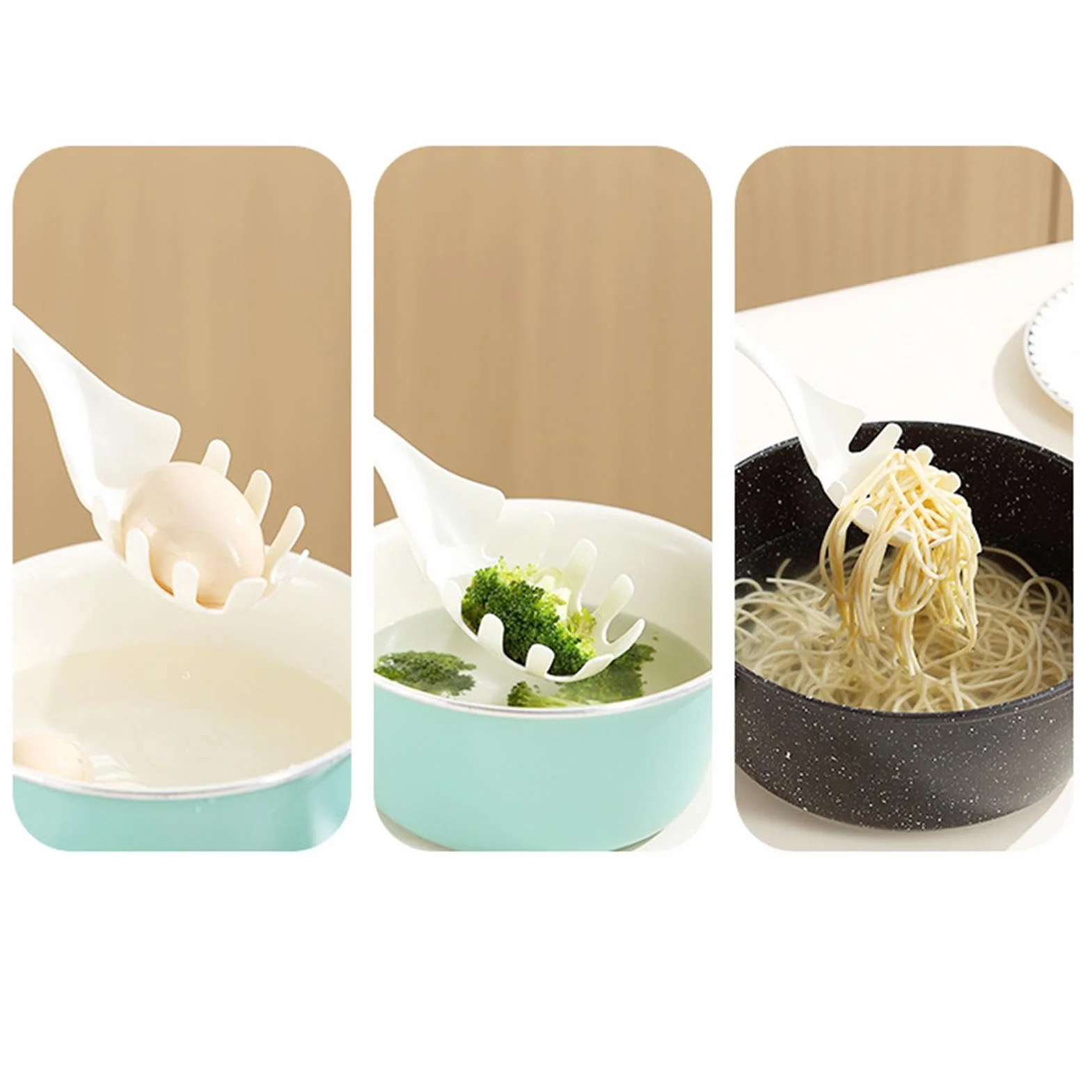 Tenedor para pasta, cuchara para espaguetis con dientes mejorados, utensilios de cocina