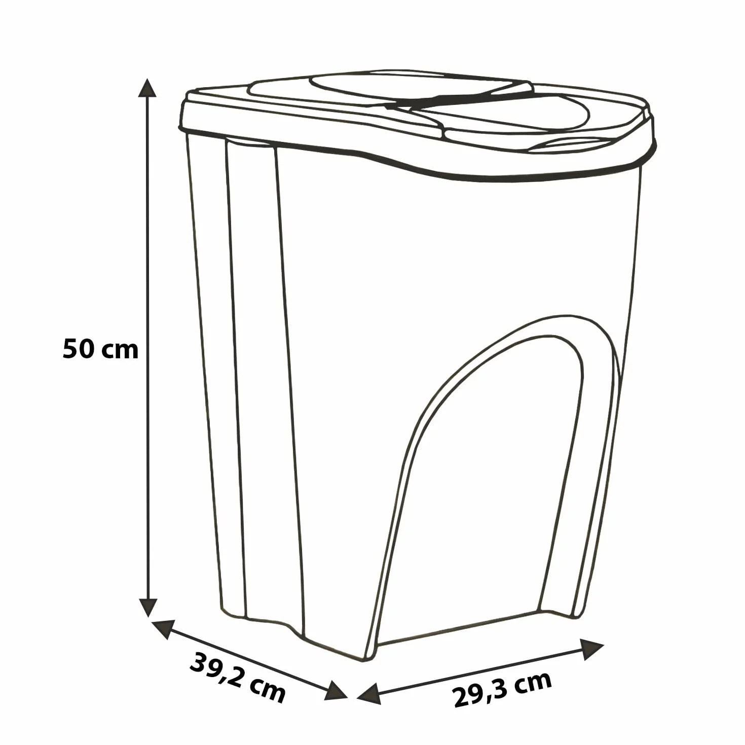 Juego de 4 cubos de basura Sortibox | Negros | Apilables | Reciclaje diferenciado | de plástico | 140 litros (4 x 35 L) | para casa interior