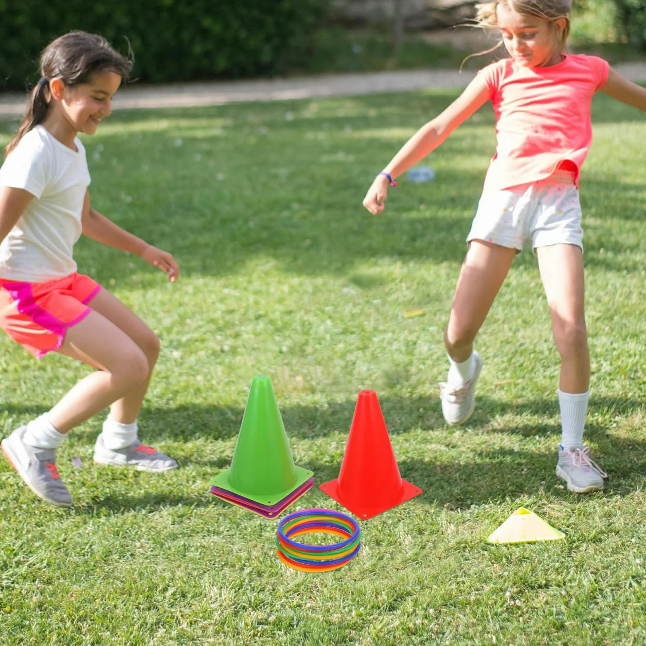 Conos De Plástico para Lanzamiento con Anillos Juego De Entrenamiento Deportivo para Niños, Seguro y Duradero, Ideal para Fiestas Infantiles, Actividades Al Aire Libre y Entrenamiento Sensorial
