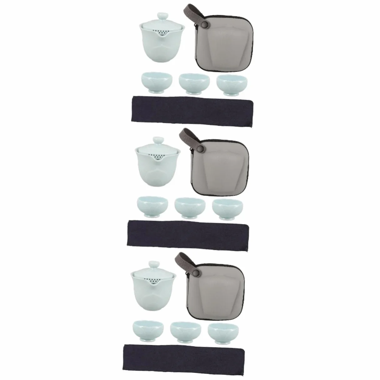 iplusmile 3juegos Té Portátil De Cerámica Set Completo Tazas y Tetera Elegante y Ligero Para Viajes y Oficina Para Aficionados Del Té