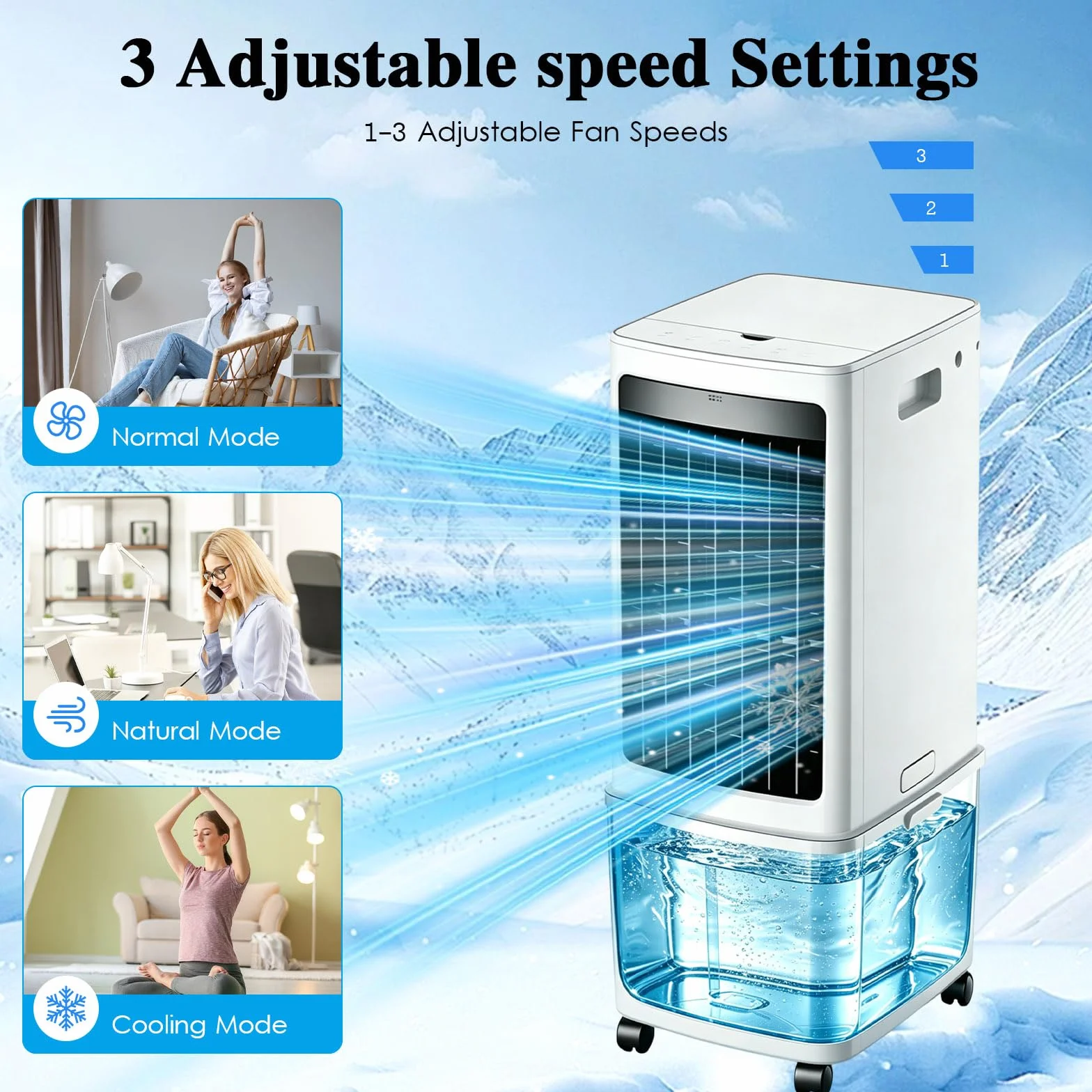 12L Climatizador Evaporativo Digital con Mando a Distancia, 2 Acumuladores Hielo, Modo Sueño Silencioso