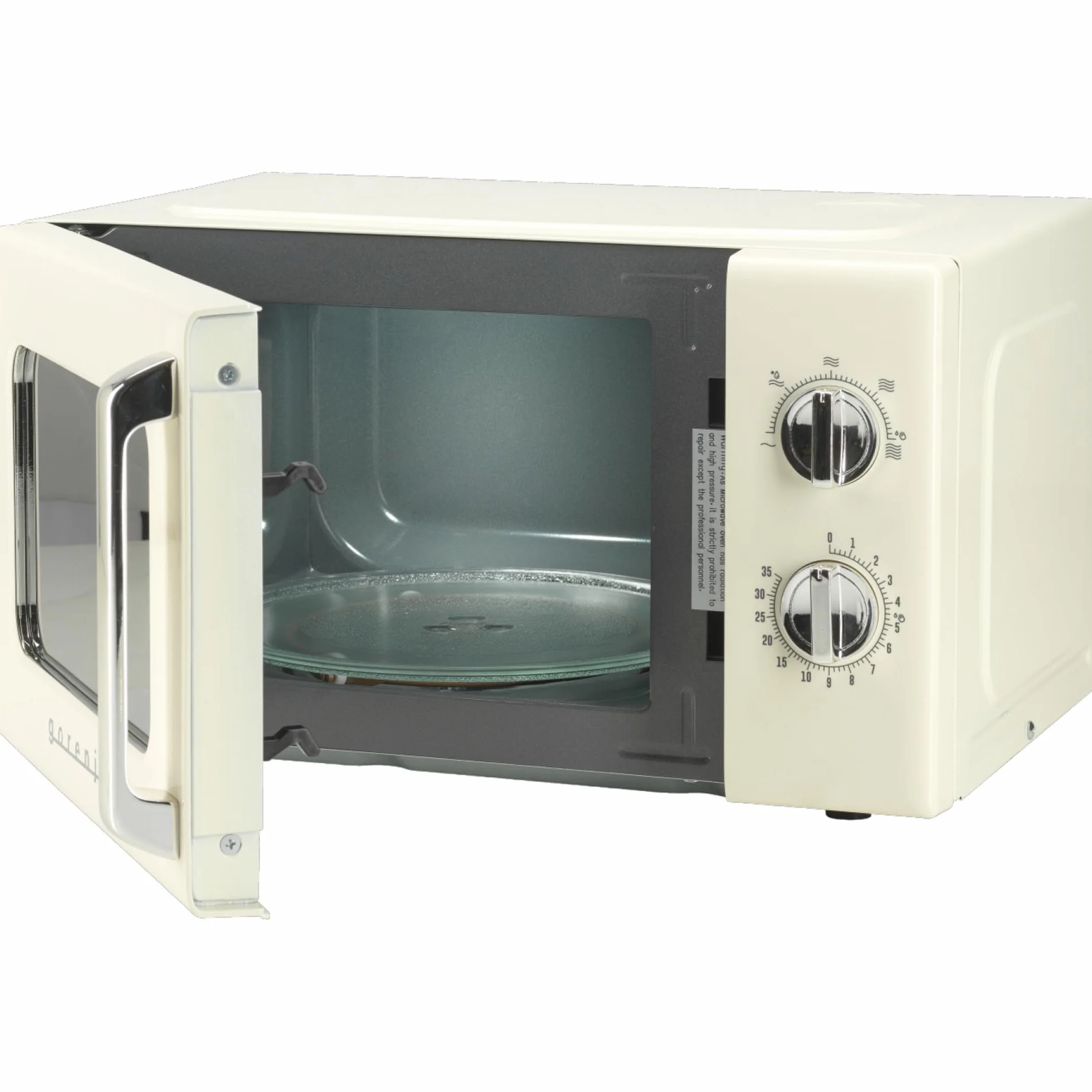 Gorenje MO20E1HRL Microondas, 20 litros, 700 W, AquaClean, Temporizador, función de descongelación, 5 modos, protección infantil, blanco/retro