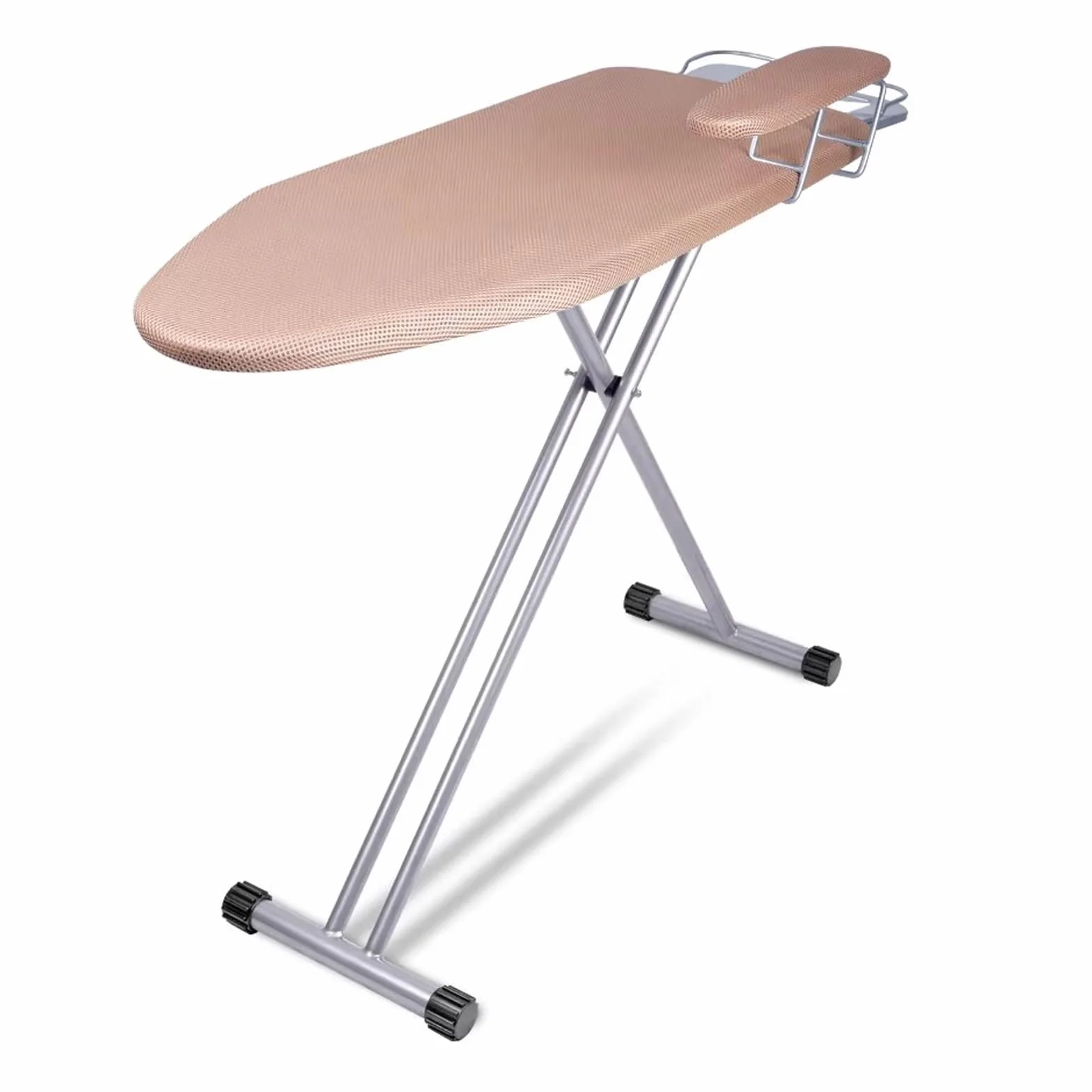 Tabla de Planchar, Altura Regulable, Tablero 92cmx33cm, Malla Metálica, con Soporte para Plancha, No se Desliza y No Araña, Patas Antideslizantes, Plegable