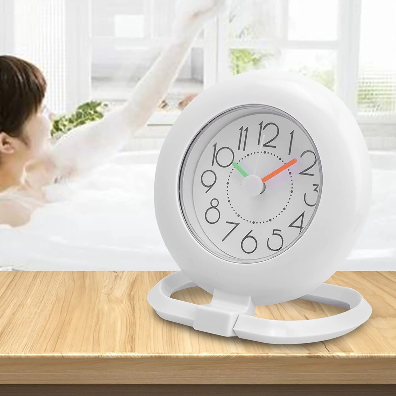 Reloj de Ducha Impermeable Doble Uso Plástico 12,2x9x14,3 Cm Blanco