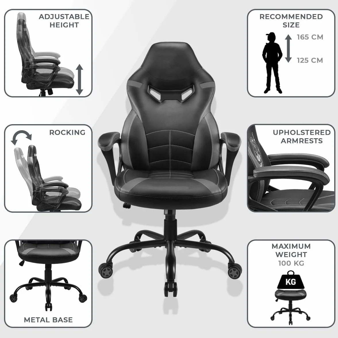 Subsonic - Silla Gaming Harry Potter para Niños y Adolescentes - Silla de Oficina Ergonómica con Espuma de Alta Densidad, Mecanismo Basculante y Cómodos Reposabrazos - Altura Ajustable - Azul
