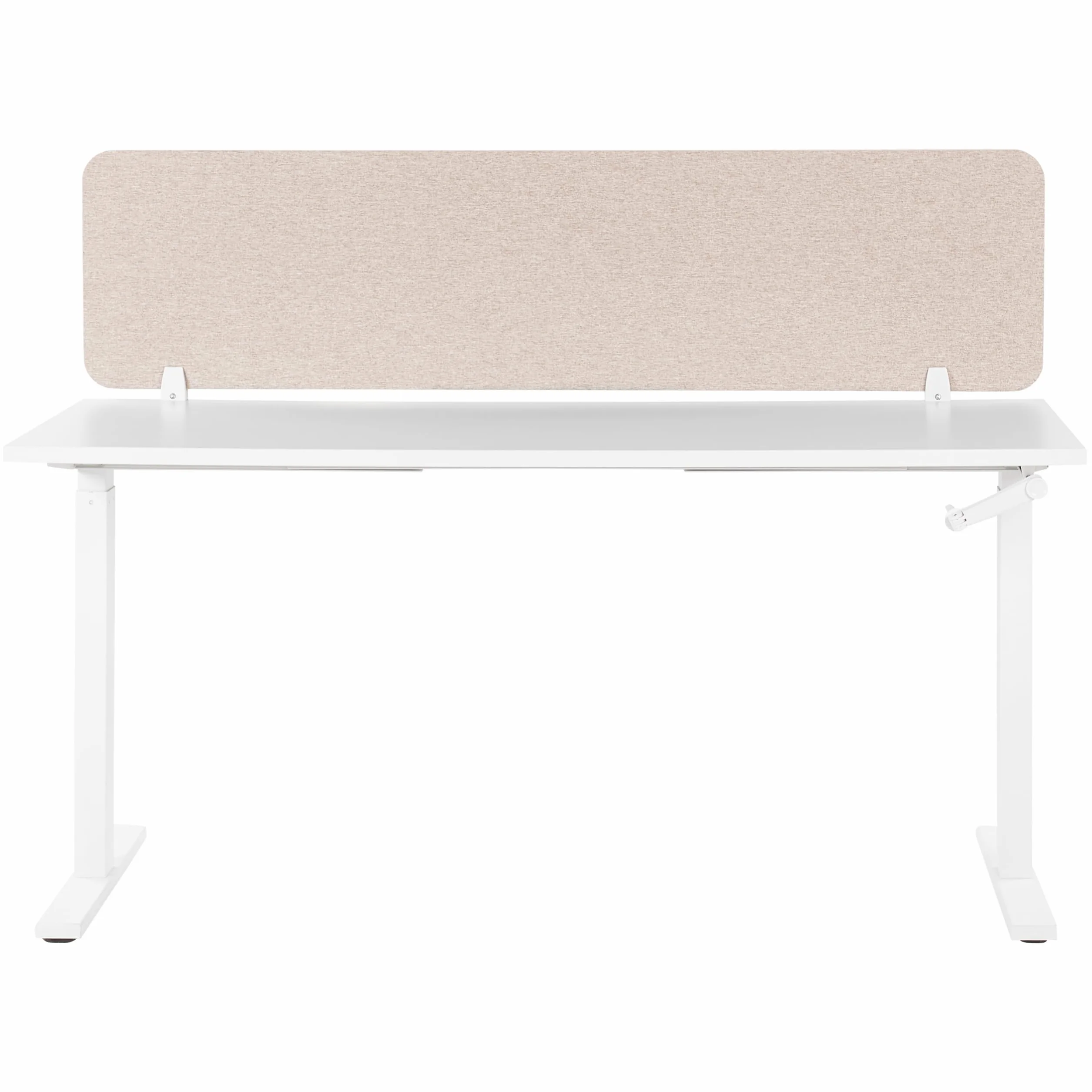 Beliani Panel Separador Beige 160 x 40 cm poliéster Pet Pantalla acústica Oficina Wally