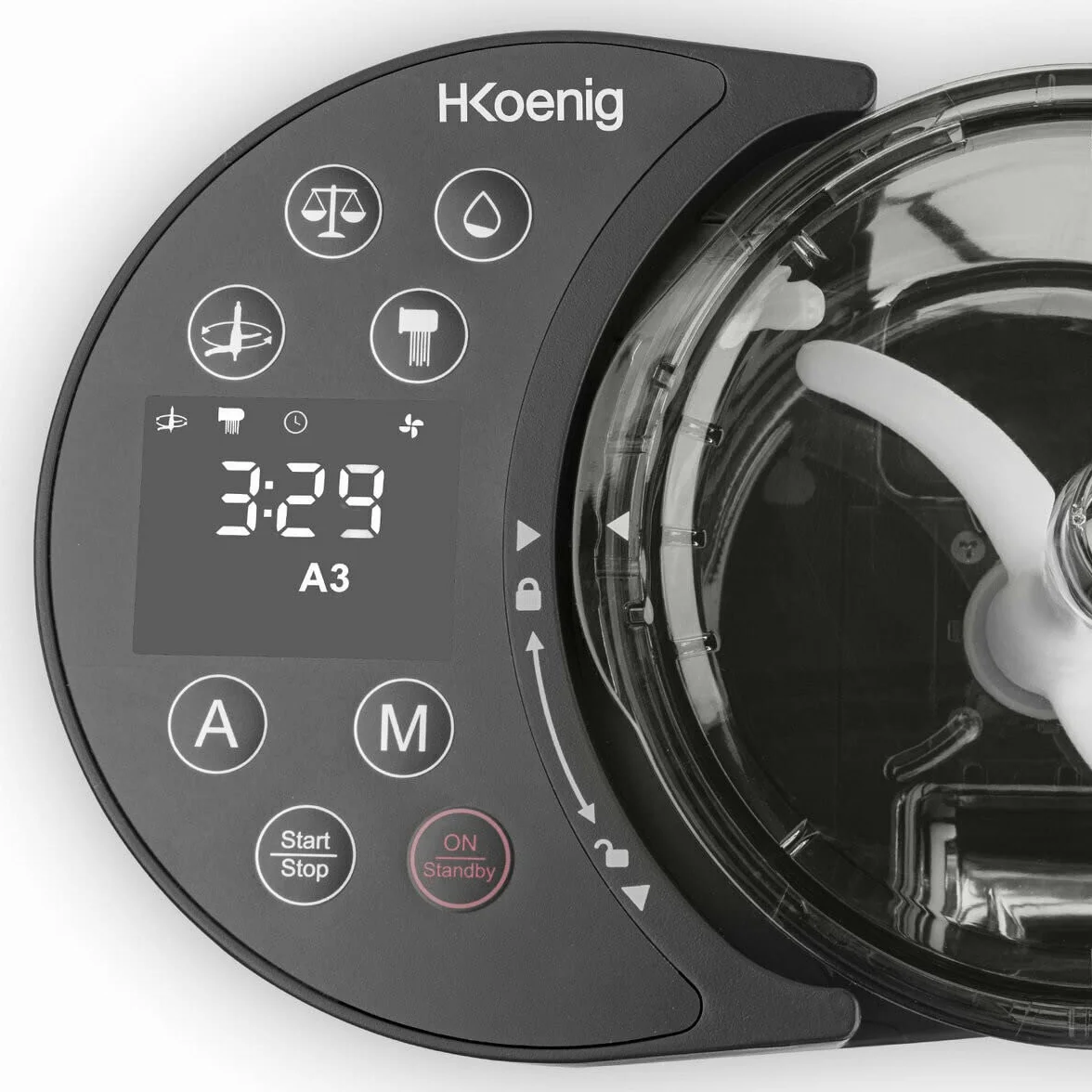 H.Koenig Pasta Maker HOMY90, 600g pasta, 375ml agua, 6 programas automáticos sin gluten, 7 moldes para pasta, balanza integrada, 220W