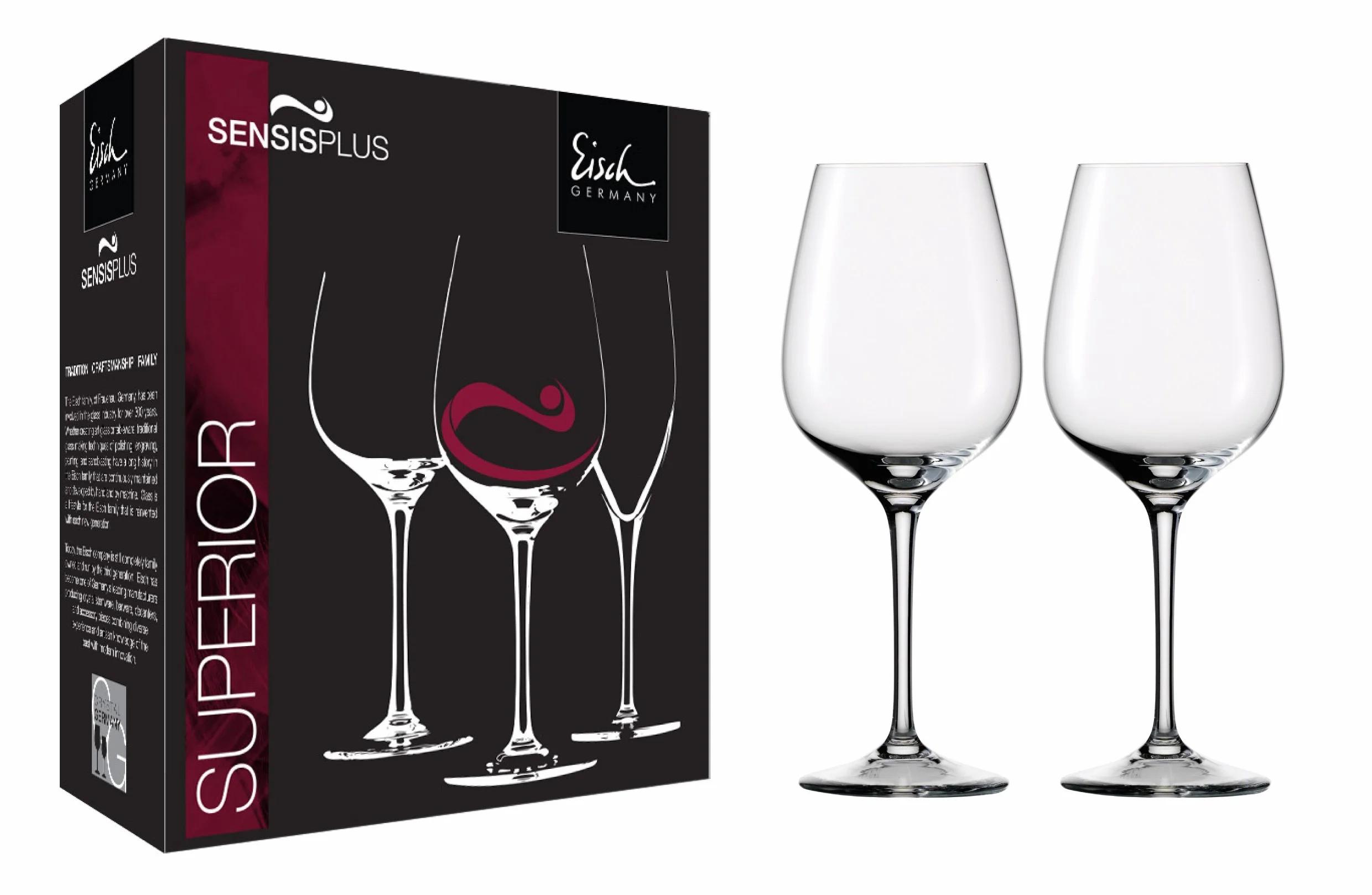 EISCH Copa de vino de cristal burdeos superior, tecnología de aireación Sensis Plus, plomo, apta para lavavajillas, juego de 2, 25 onzas