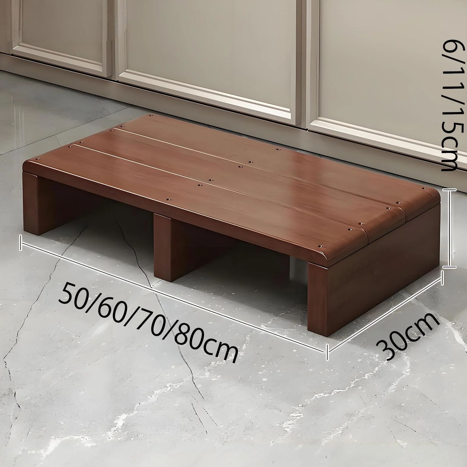 Taburete Taburete Escalonado Taburete de Madera Antideslizante para Ancianos con Capacidad,Taburete portátil para baño, Dormitorio, Puerta Estable para Escritorio, Soporte Natural Elegante
