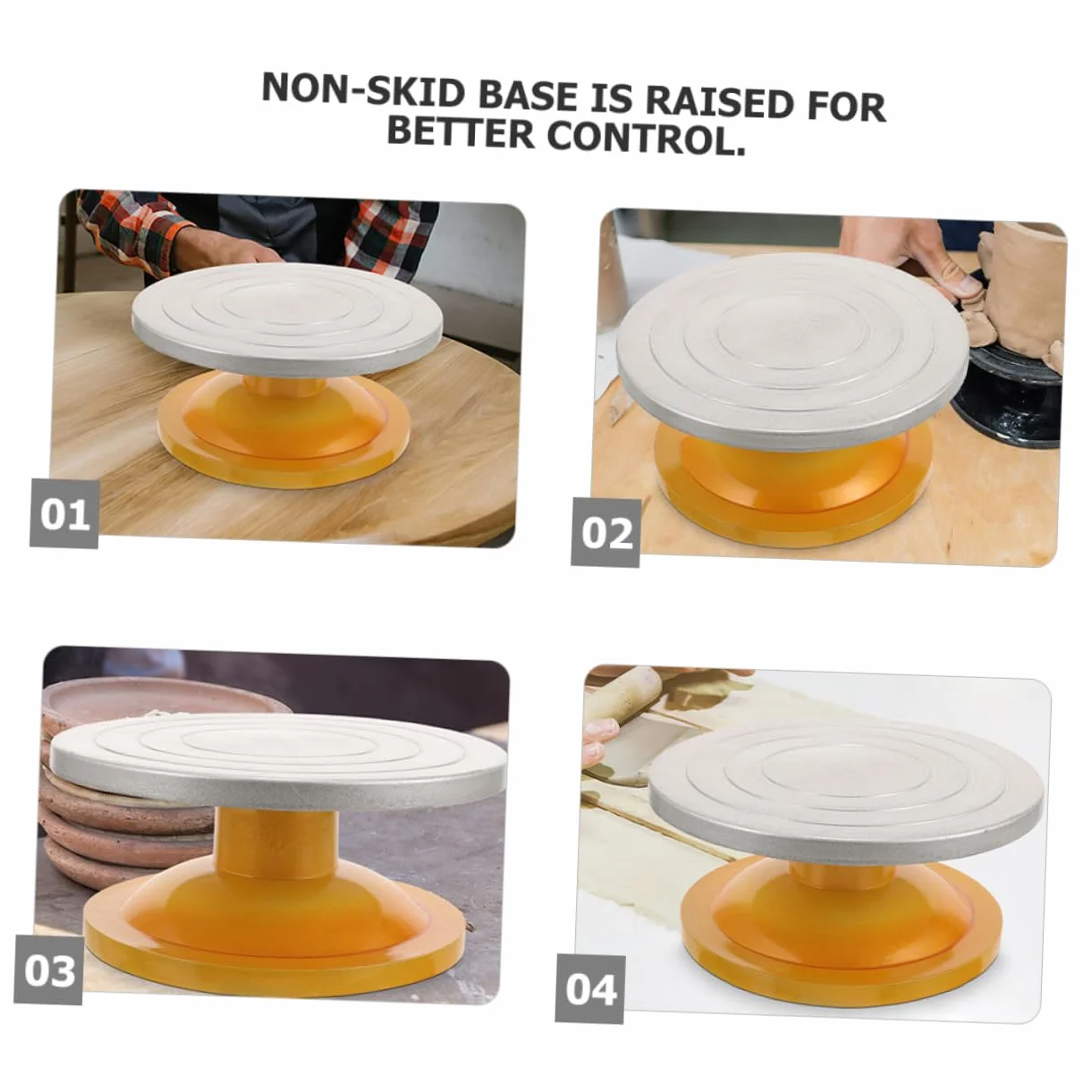 Mobestech 2 Piezas Soporte Giratorio Tartas de Base Estable Plataforma Decorar Pasteles Repostería y Cumpleaños Incluye Turntable