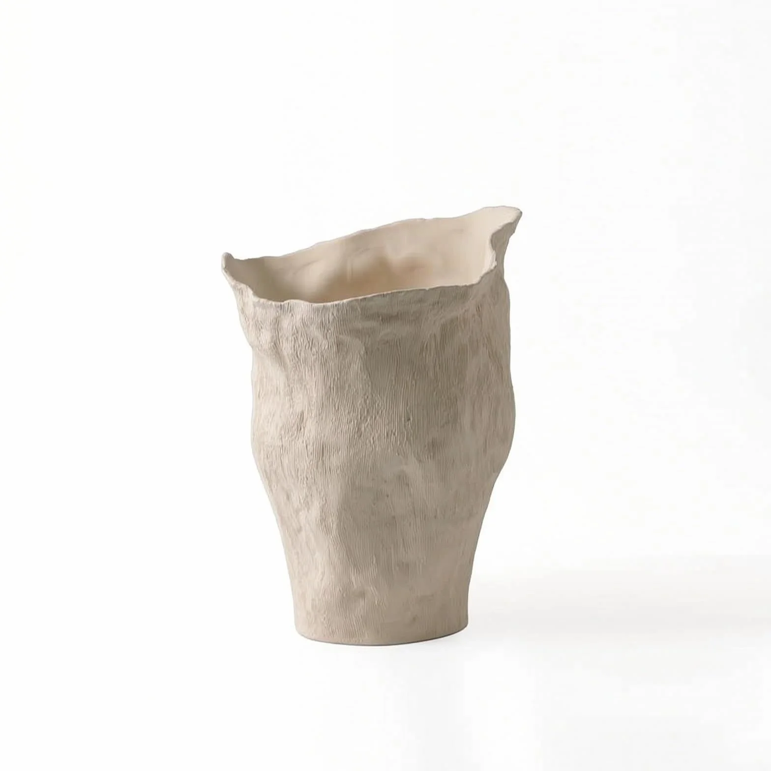 MagiDeal Jarrón de Cerámica Florero Escultural Vaso Decorativo Centro de Mesa Barro con Pátina Artesanal y Acabado Mate Que, Beige, D款, 34.5 34.5 H46.5cm