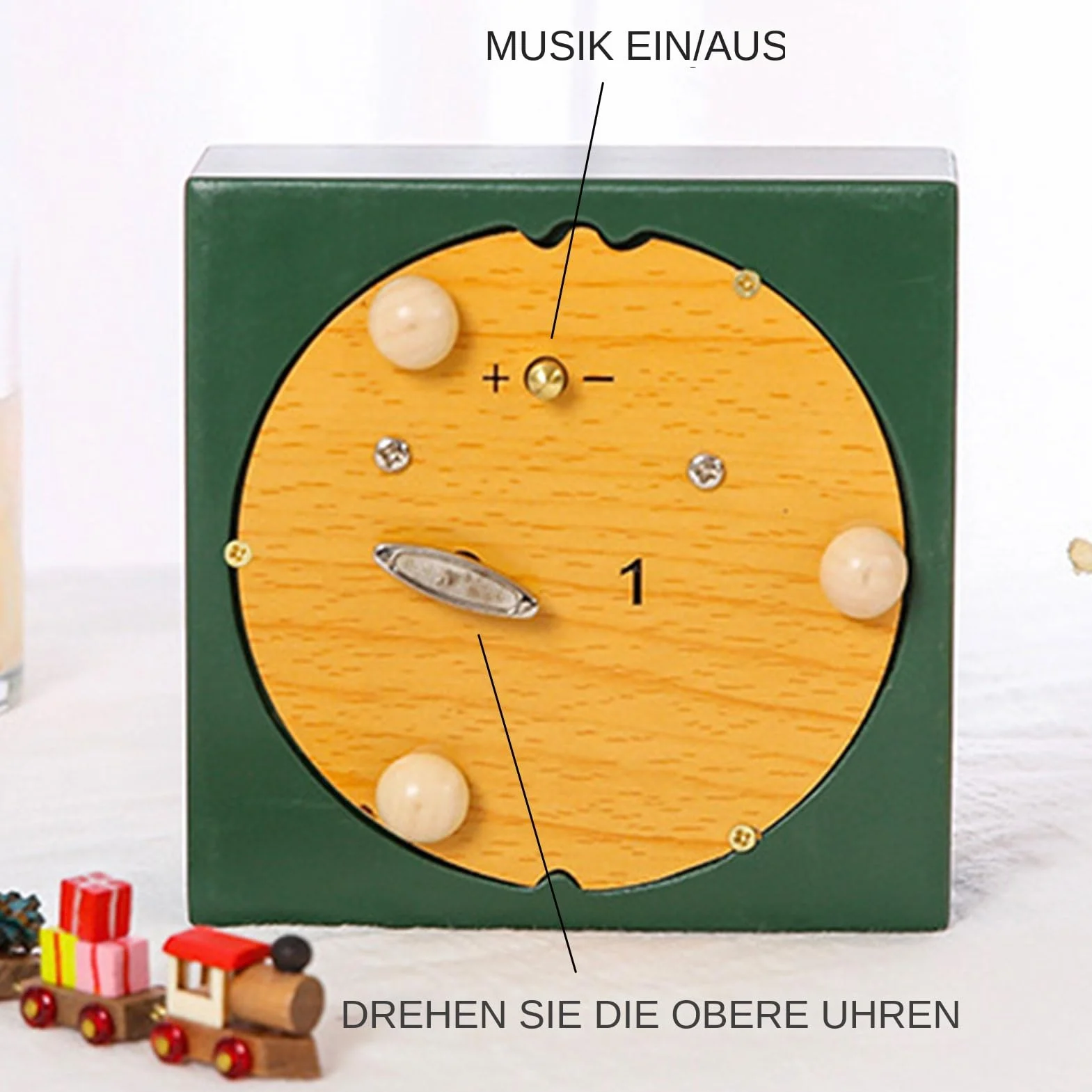 de música de Navidad, musical de madera, de música, tren magnético | decoración navideña, artesanía de escritorio, de música con tren móvil, ligera, para interiores, coleccionable