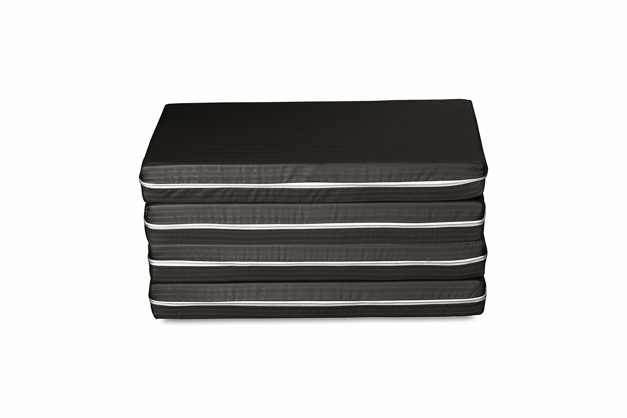 Evergreenweb – Futón cama colchoneta ahorraespacio plegable en 4 y convertible en práctico puf. Colchón individual de 10 cm