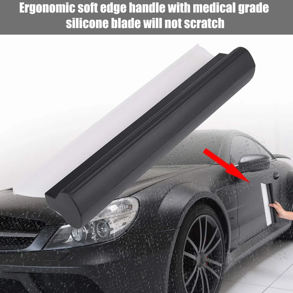 Escobilla de Goma para Coche, Escurridor de Silicona con Barra en T, Raspador Limpiaparabrisas