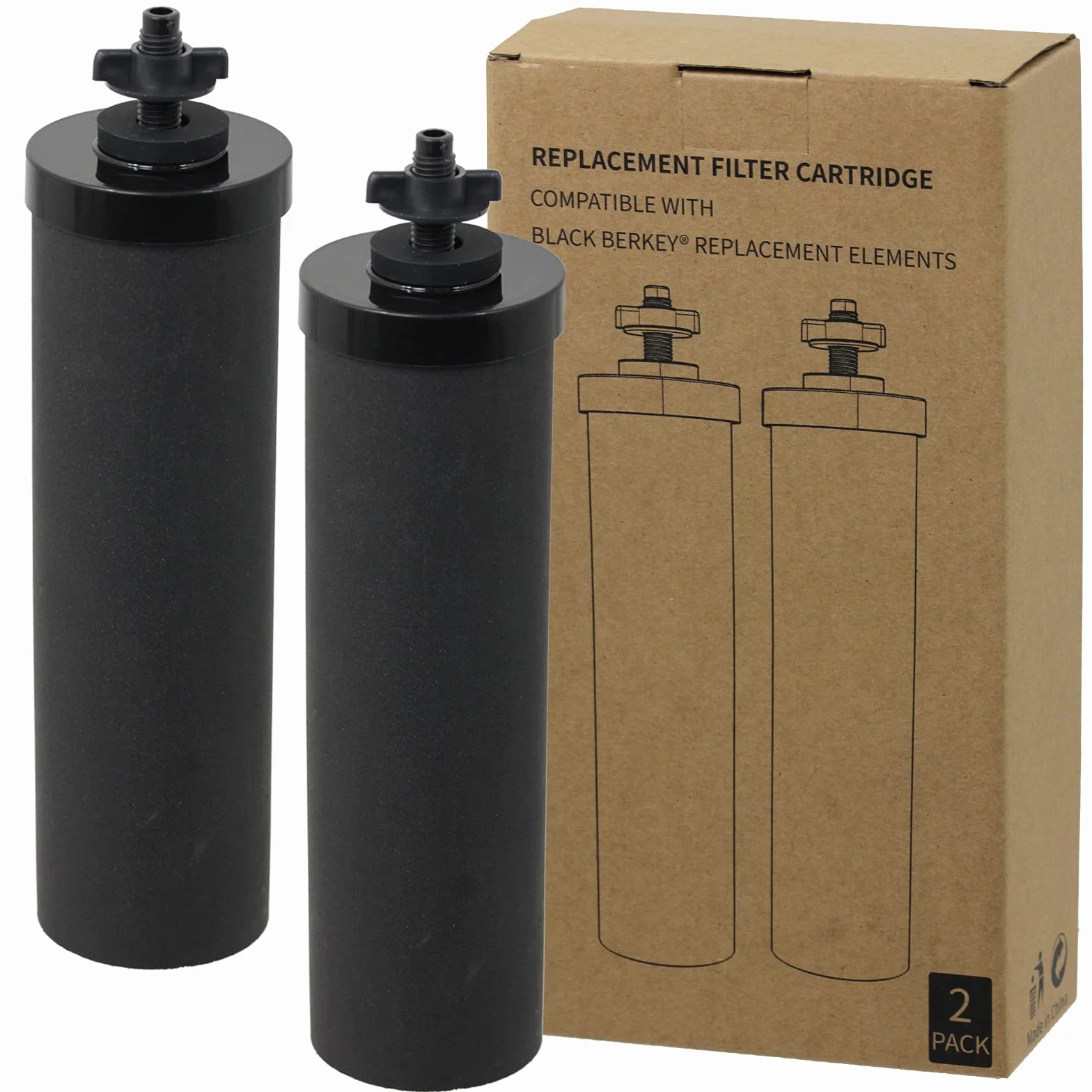 SPARES2GO Elemento filtrante de agua compatible con Berkey los sistemas de purificación por gravedad BB9 (paquete de 2 filtros de cartucho)
