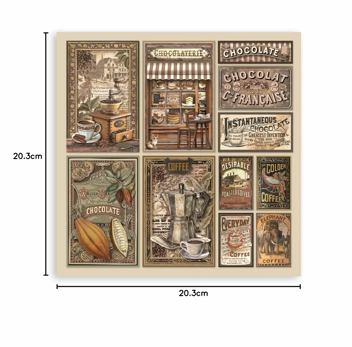 Scrapbooking Pad 20,3 x 20,3 cm (8 x 8 pulgadas) Coffee and Chocolate