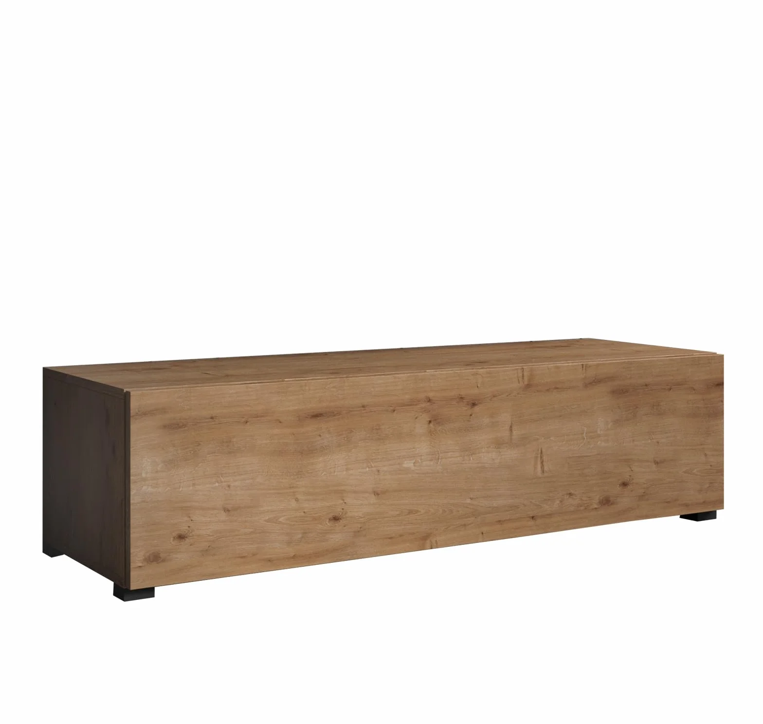 MB Muebles Bonitos | Mueble TV bajo con Patas Aitana M1 para Salón Moderno | Mueble Modular | Puerta de PVC Alto Brillo | Estructura Melamina Mate | Color Roble | 120x32x40 cm