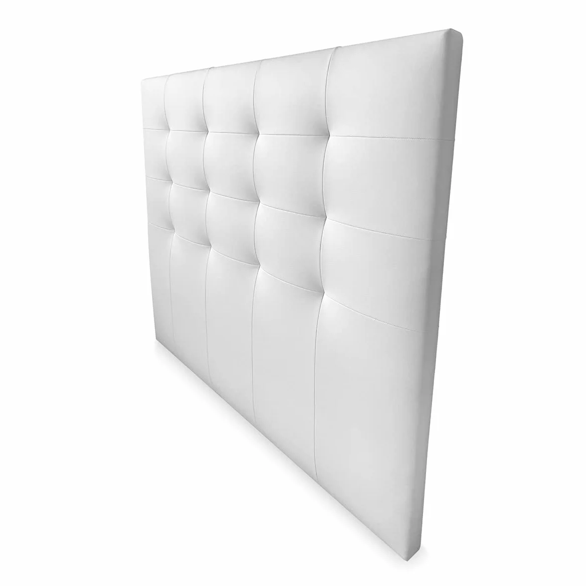 amuéblate online - Cabecero Modelo Coral Acolchado, Tapizado en Polipiel de Alta Gama, Medidas: 160 x 120 cm (para Cama de 150) Blanco