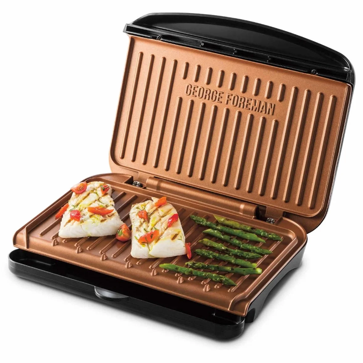 Fit Grill Copper Medium George Foreman 25811-56 - 2 en 1 - Almacenamiento pr�ctico - Performance & Premium Design - F�cil limpieza