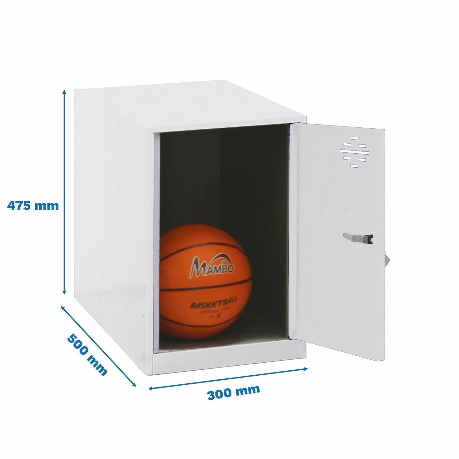 Simon Rack Taquillas Vestuario Pequeña, 475x300x500 mm, Amario Metalico Pequeño, Incluye Llave, Blanco - Simonlocker