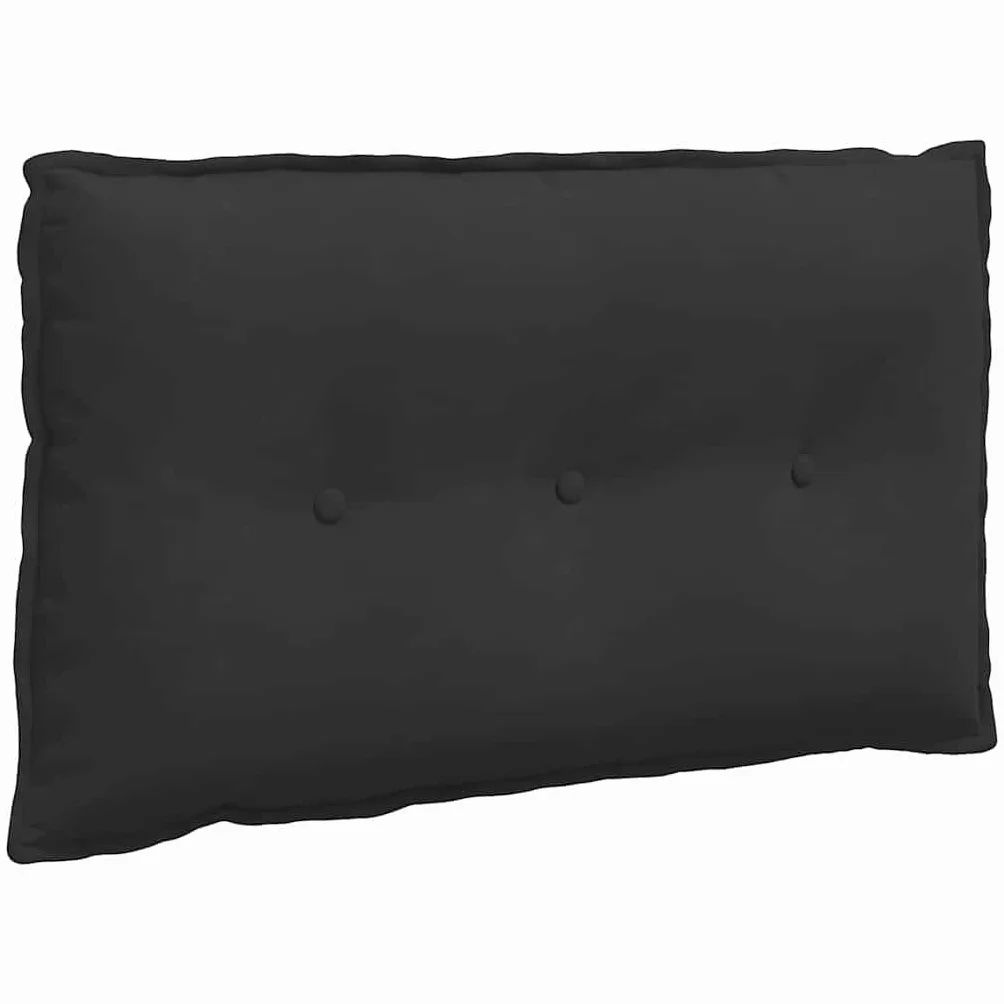 Cojín de respaldo de 80 x 50 cm, color negro, cómodo cojín de microfibra, cojín decorativo rectangular con relleno de poliéster y funda extraíble para cama, sofá y sala de estar