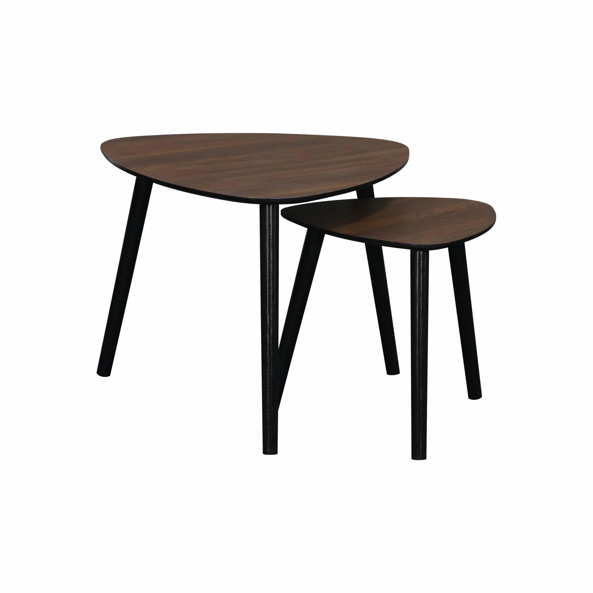 sweeek - Lote de 2 mesas Nido de Estilo escandinavo en Madera MDF Decorada de Color Nogal