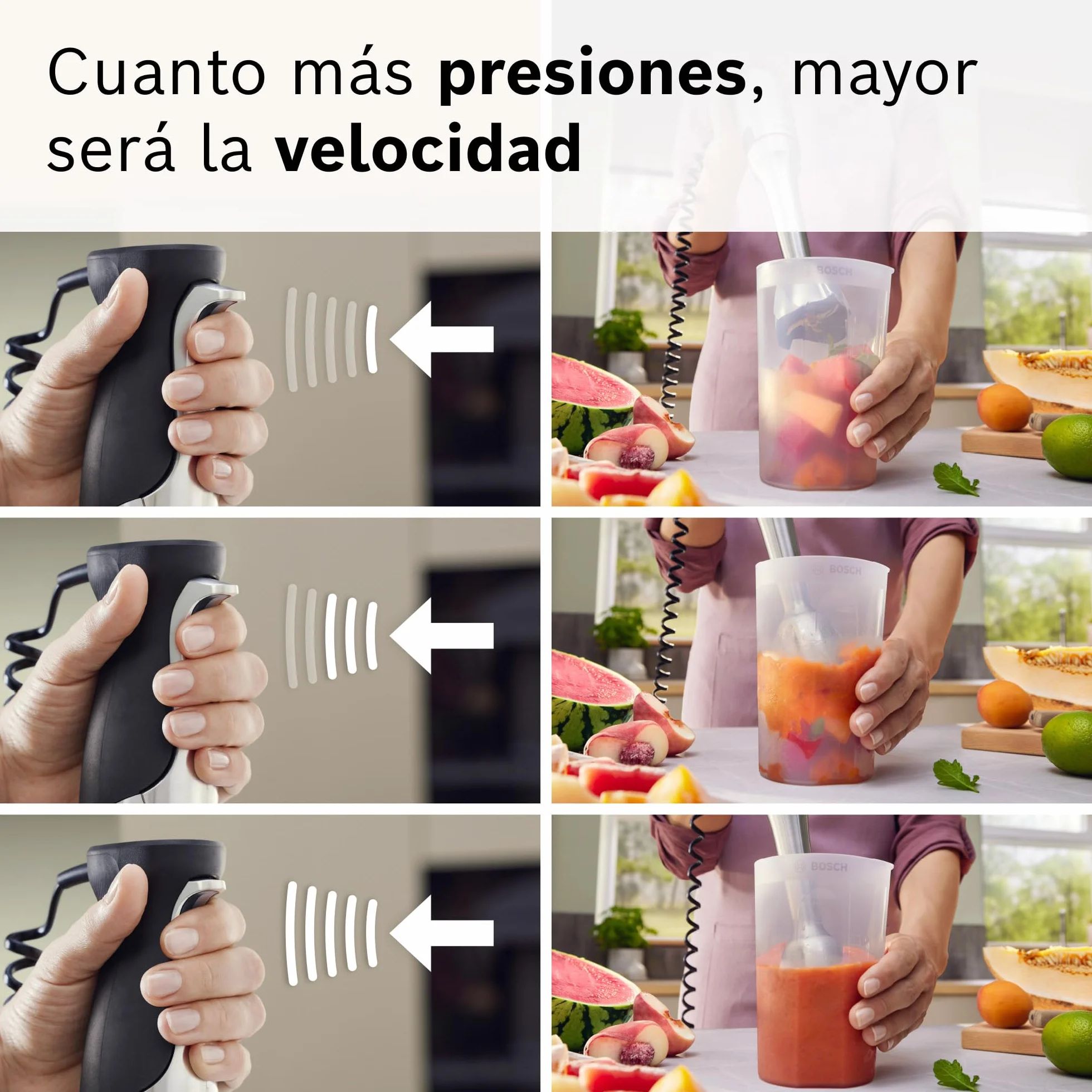 Bosch - Batidora de mano, serie ErgoMaster 8, motor de 1500 vatios, ajuste intuitivo de la velocidad, cuchilla de 6 hojas, accesorios incluidos, acero inoxidable, MSM8M934