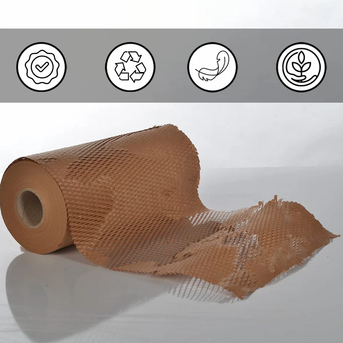 Papel de Embalaje Nido de Abeja 30cmx250 metros (75m²) Rollo de Papel Material de Embalaje Relleno Rollo de Papel Kraft para Mudanzas