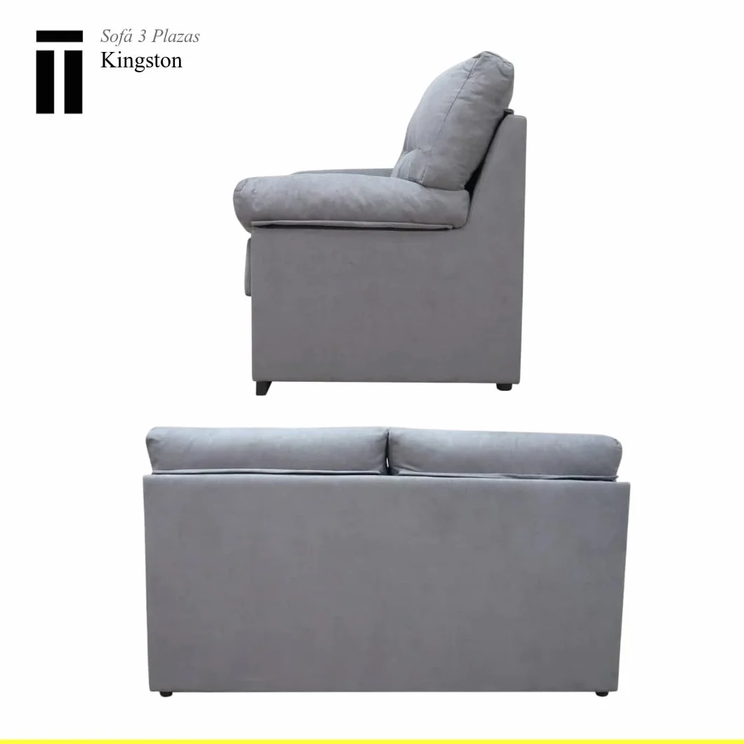 SHIITO | Modelo Kingston - Set con Sofá de 3 Plazas + Sofá de 2 Plazas | Comodidad y Relajación Superior | Color Gris Marengo