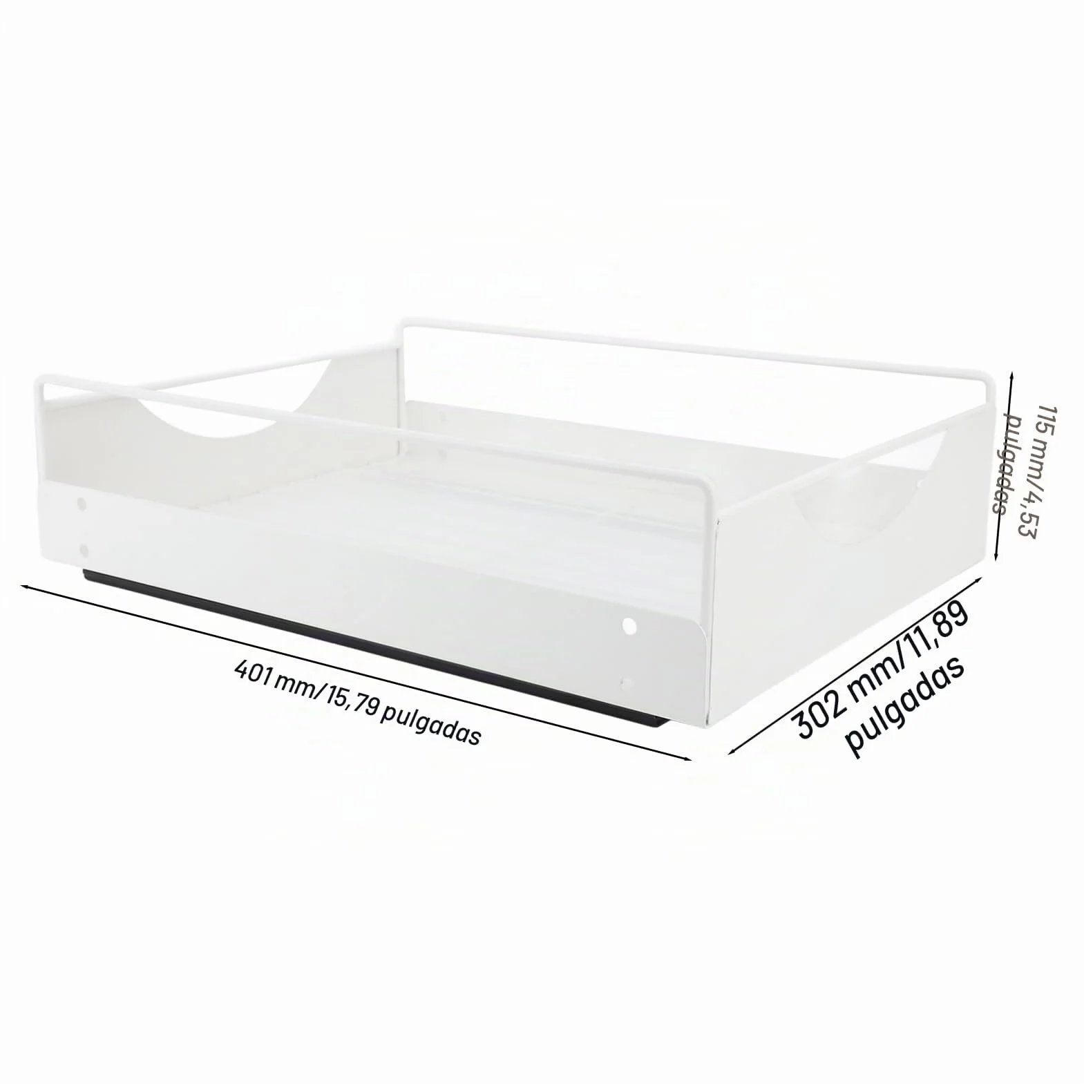 Organizador de Gabinete Extraíble, Estantes de Despensa Deslizables de 16 X 9 X 3,6 Pulgadas, Estante de Despensa con Cajón Deslizante para Cocina, (White)