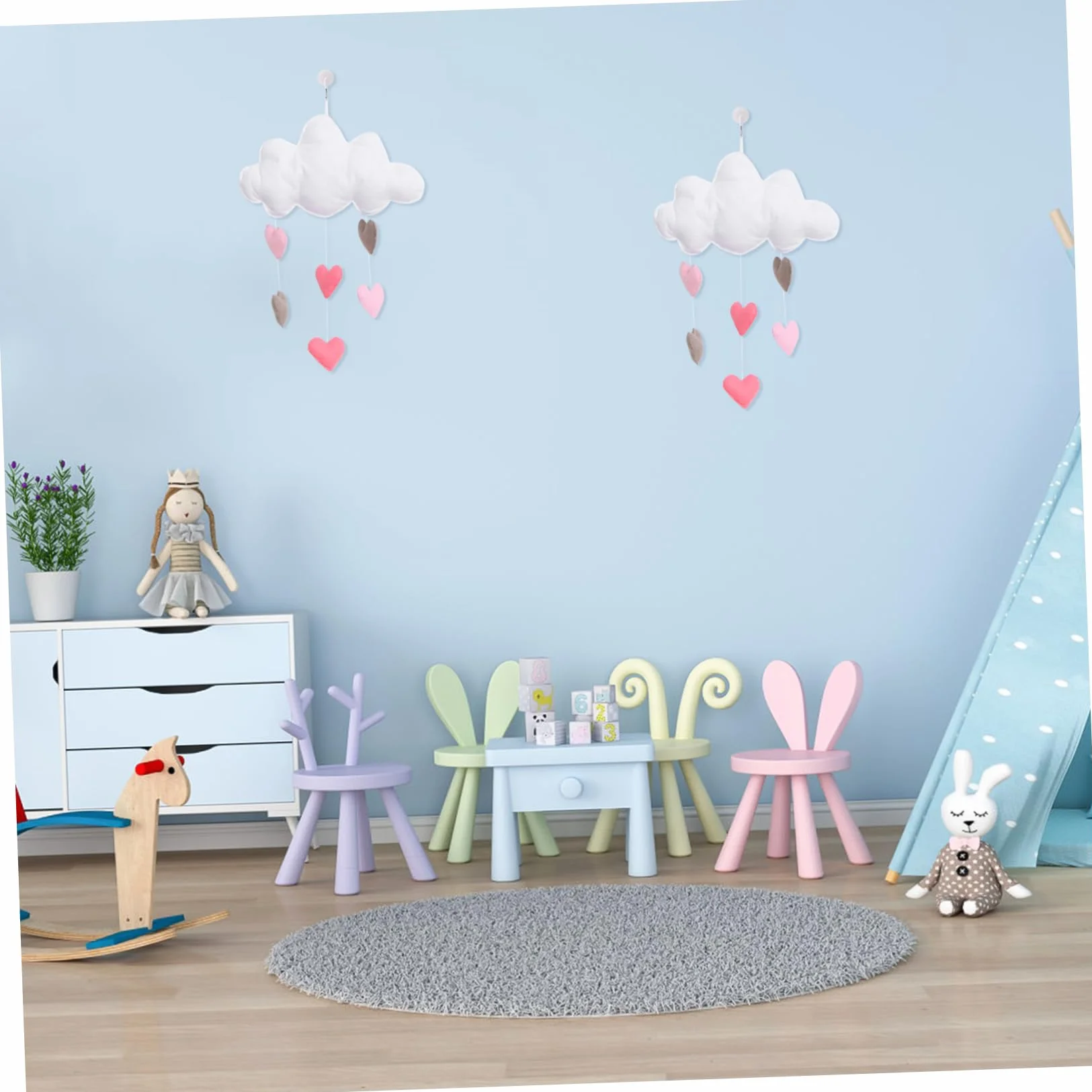 Toyvian Decoración Colgante Nube Gotas Lluvia Adornos Infantiles Habitación