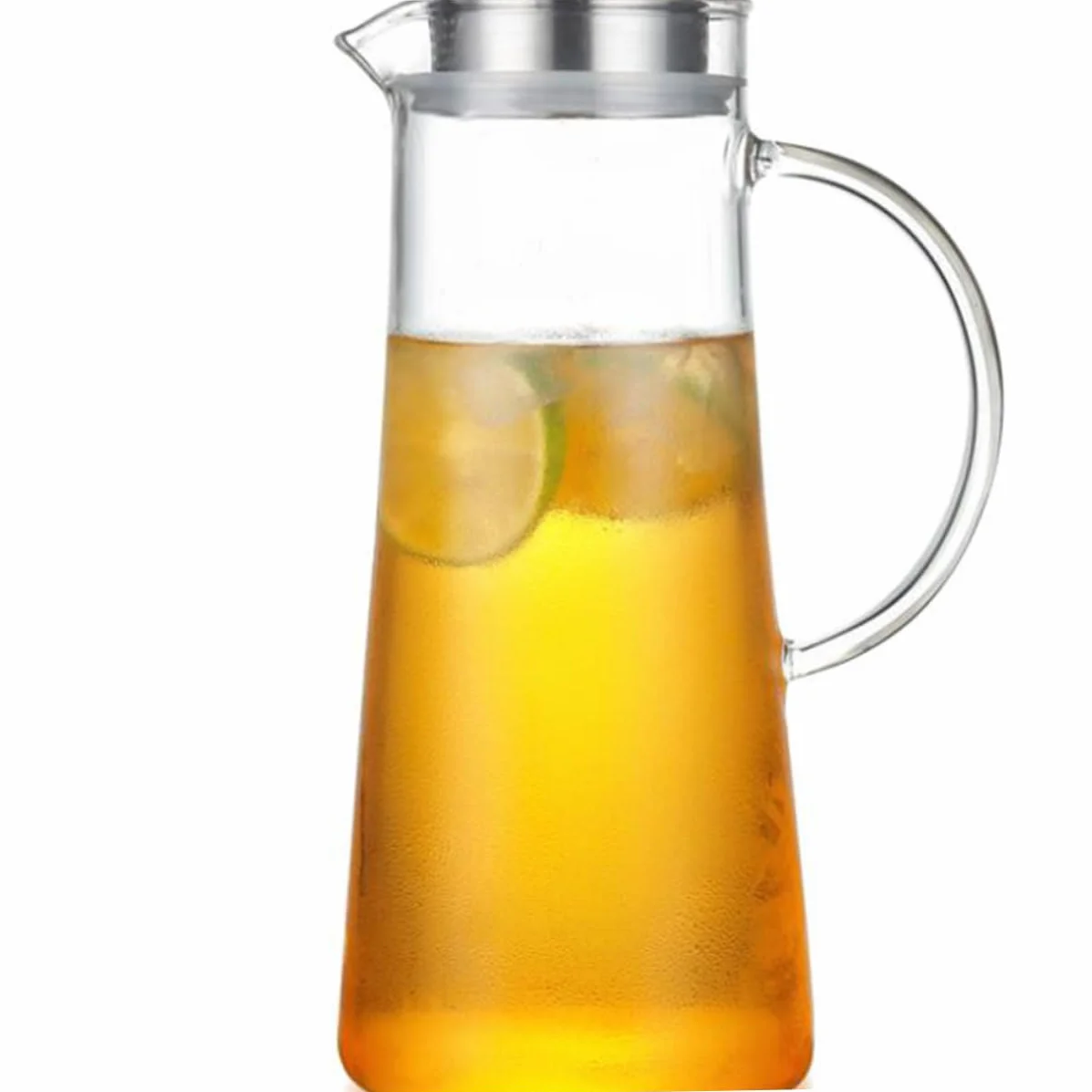 Cabilock 1 Pc Jarra De Agua Fría Jarra De Jugo De Vidrio Vasos Transparentes Jarra De Vidrio Jarra De Nevera Vaso De Agua Hervidor De Agua Bebida Alta Capacidad Taza De Agua