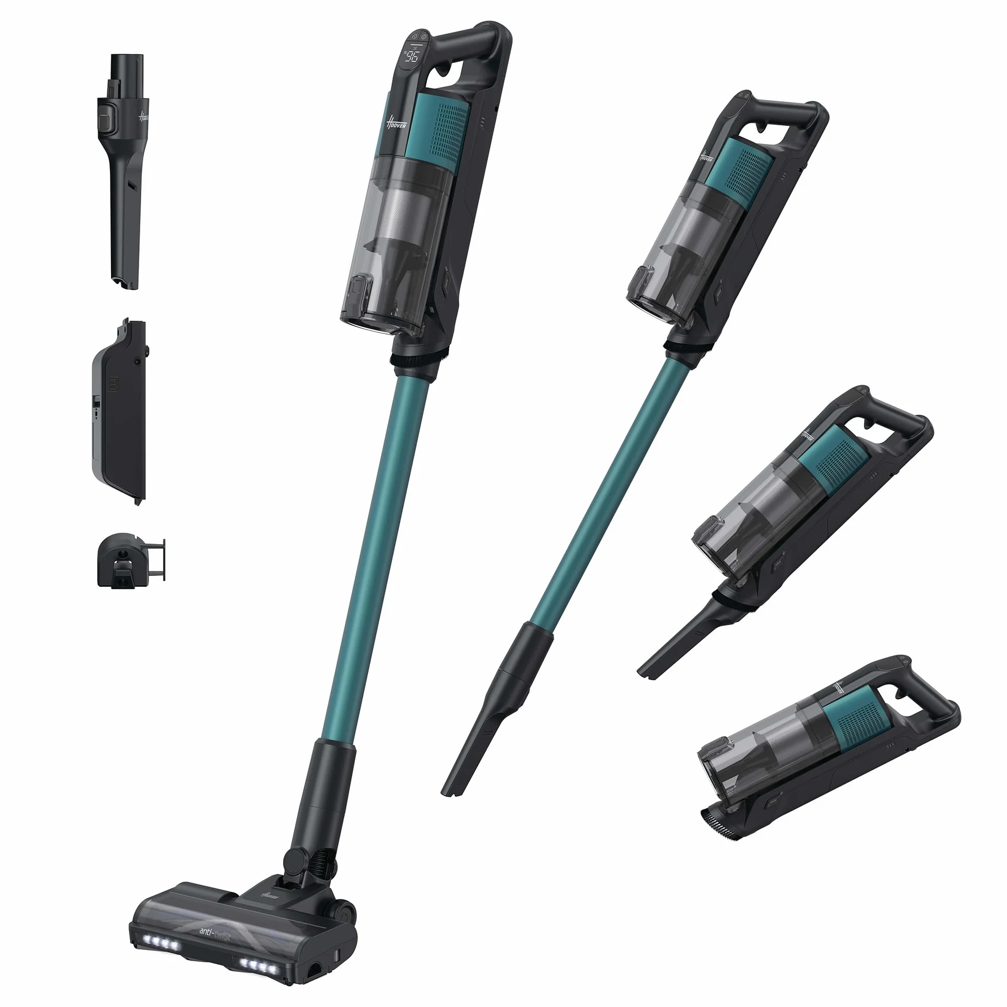 Hoover HF3 Core Aspiradora Sin Cable, 110 AW de Potencia, 60 min de autonomía, tecnología Anti‑Twist, Cepillo multisuelos de Doble Borde, diseño versátil, QuickPark, Formato portátil [HF3CZ10H]