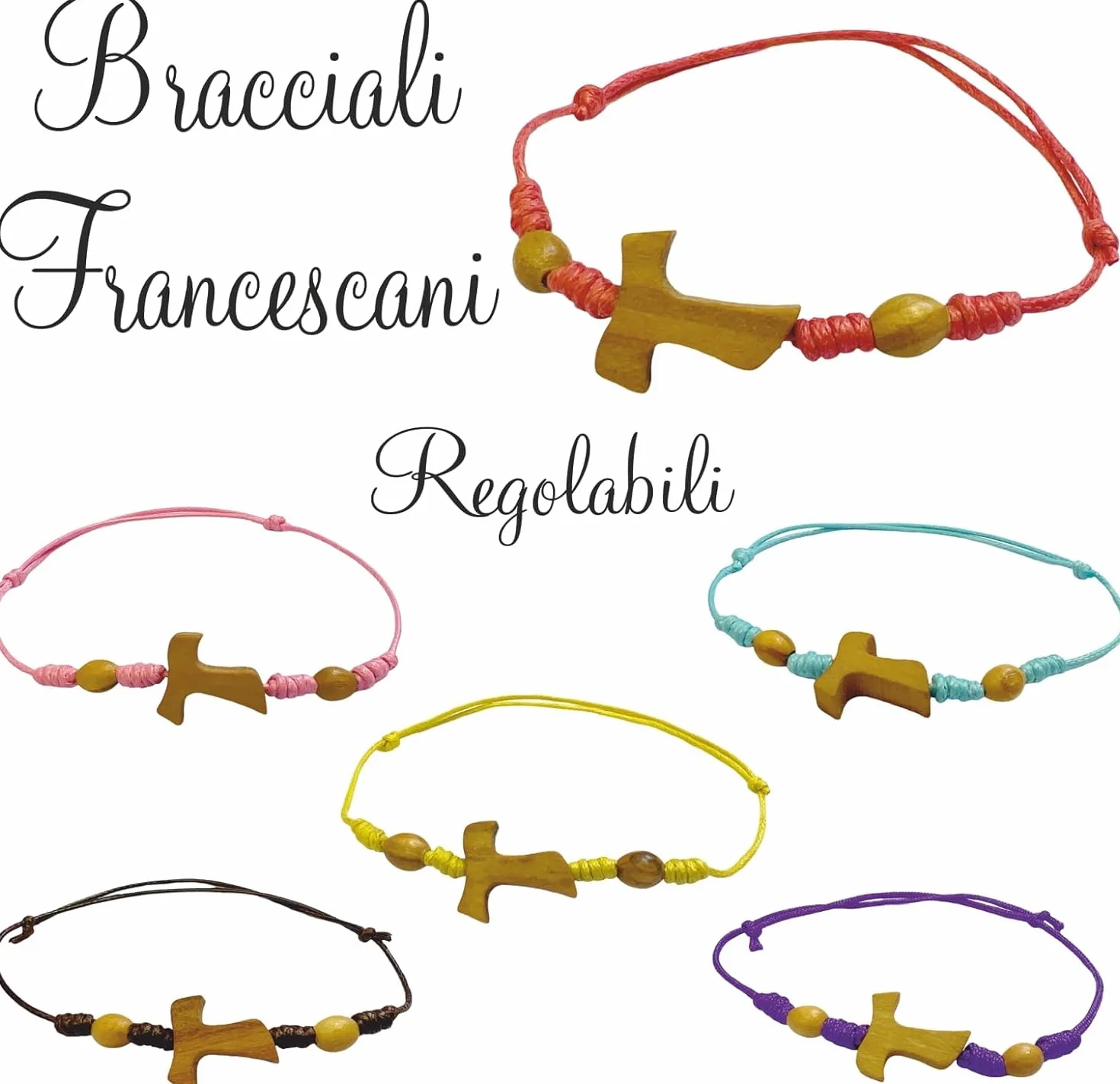 30 pulseras ajustables con tau en olivo y bolas de 6 colores surtidos fabricadas en la Patria de San Francisco