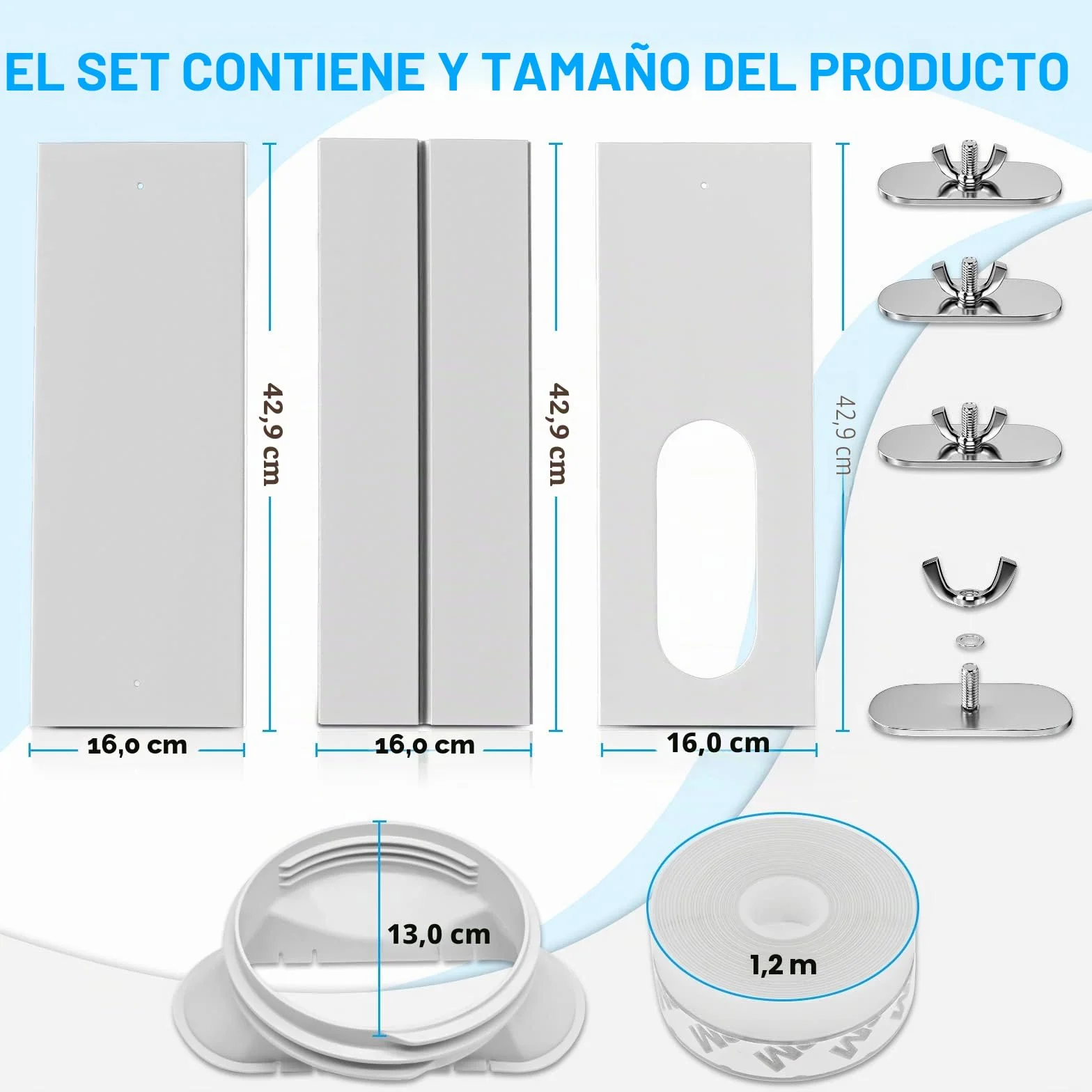 RUIZHI Kit de deslizamiento de ventana ajustable placa aire acondicionado portátil 13cm