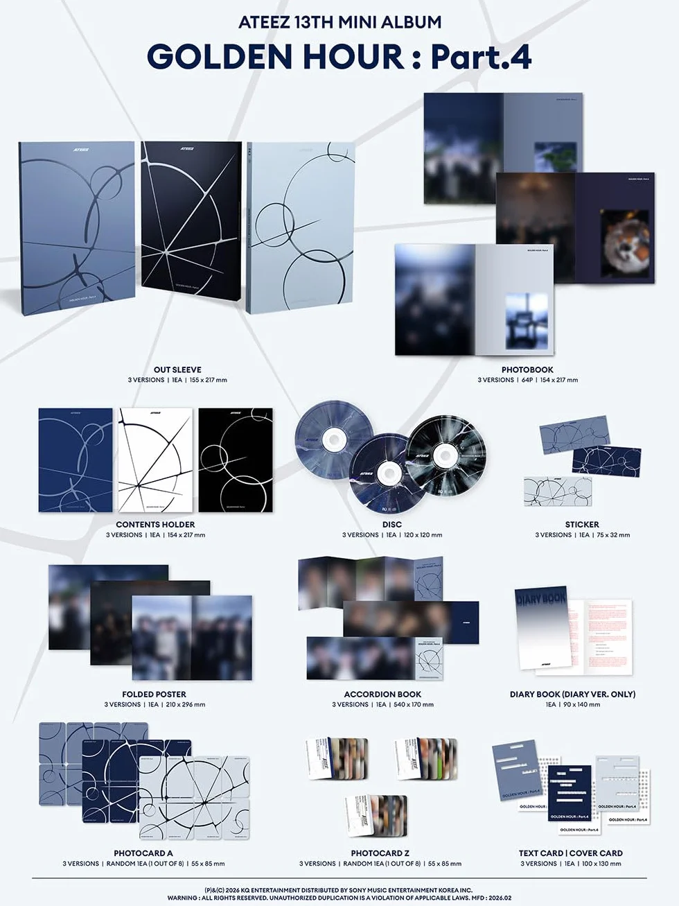 ATEEZ Golden Hour: parte 4 fotolibro 13º mini álbum versión diaria